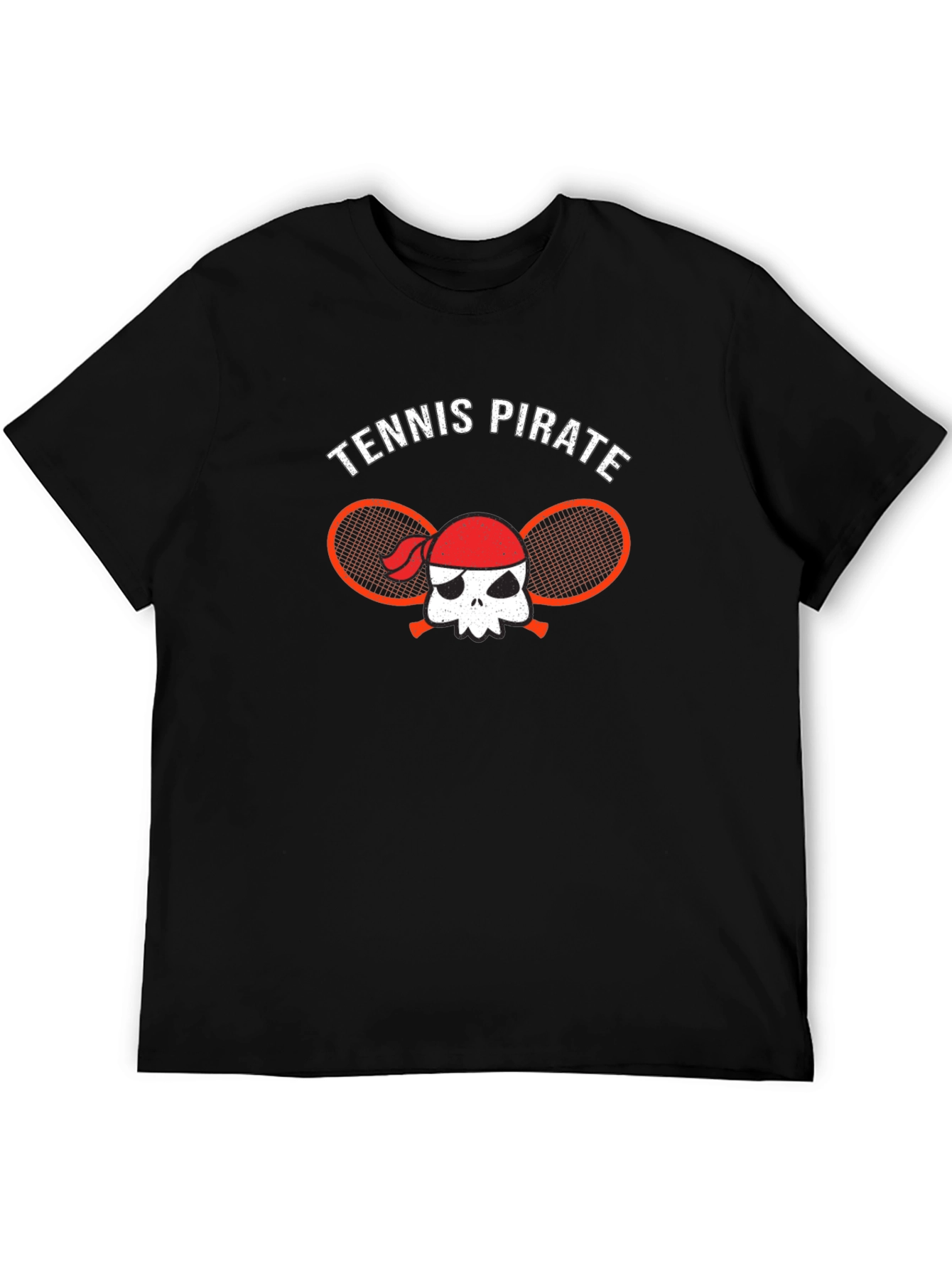 Tennis Pirate Graphic T-Shirt - Black