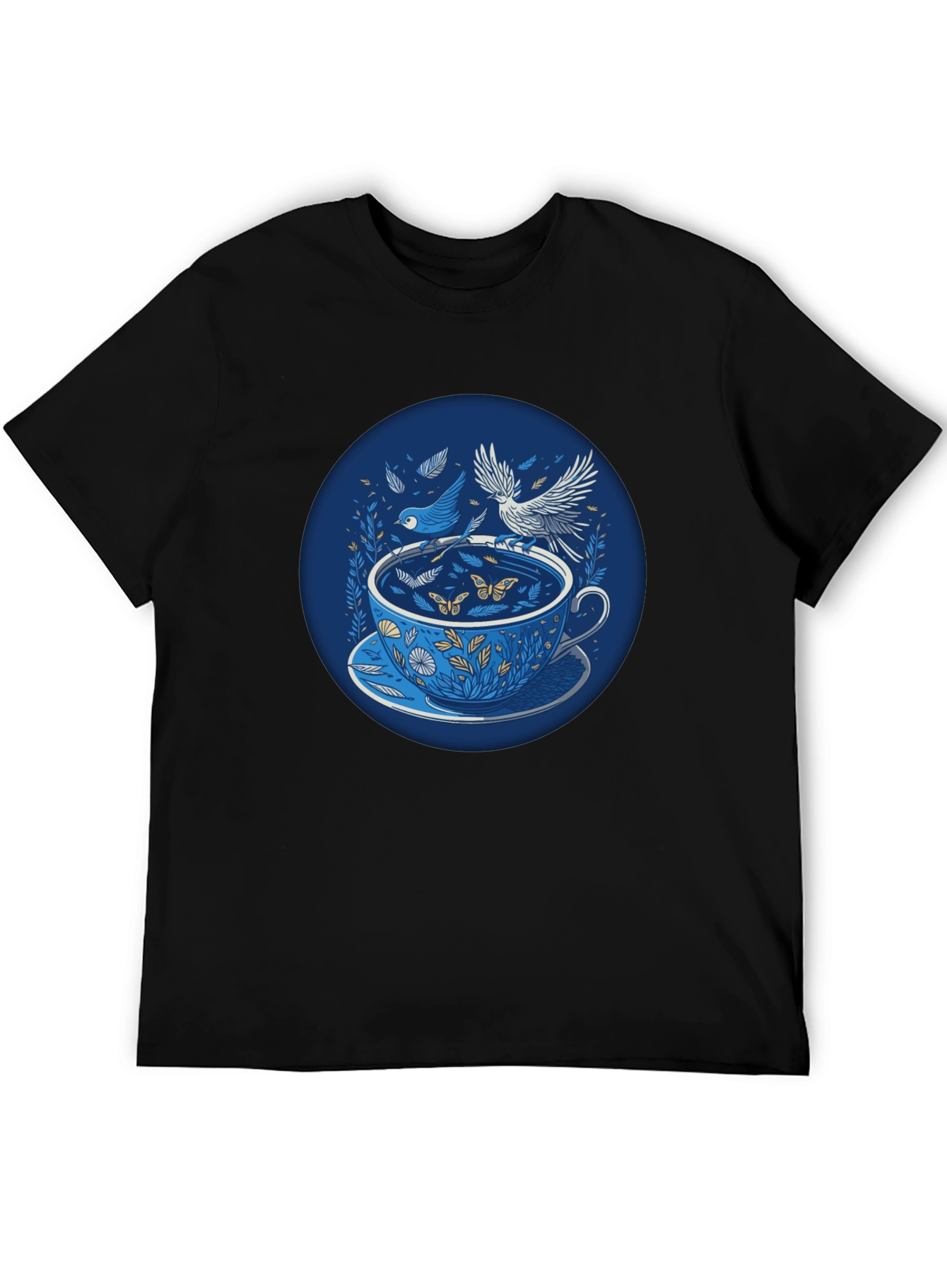 Whimsical Tea Cup Bird T-Shirt