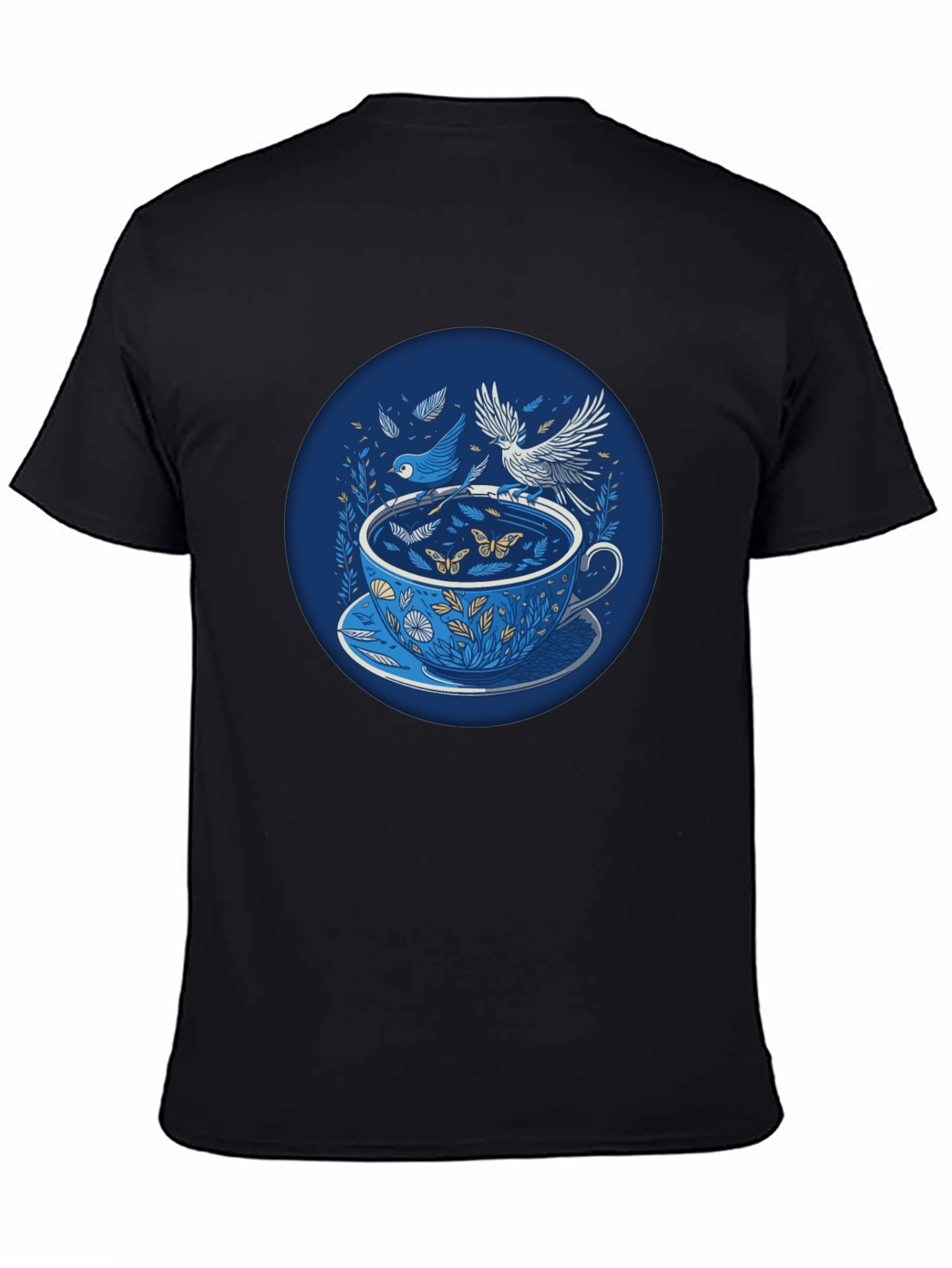 Whimsical Tea Cup Bird T-Shirt