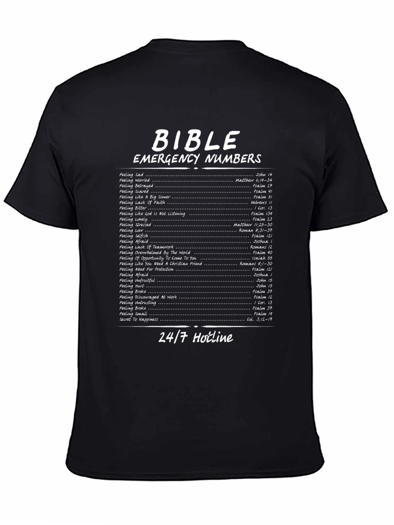 Bible Emergency Numbers T-Shirt Christian Gift