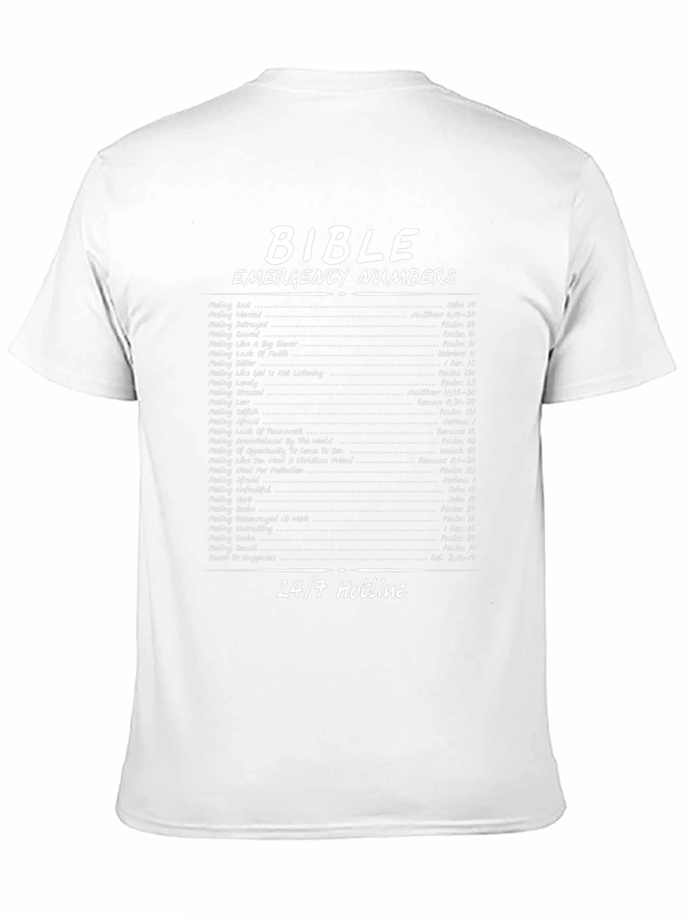 Bible Emergency Numbers T-Shirt Christian Gift