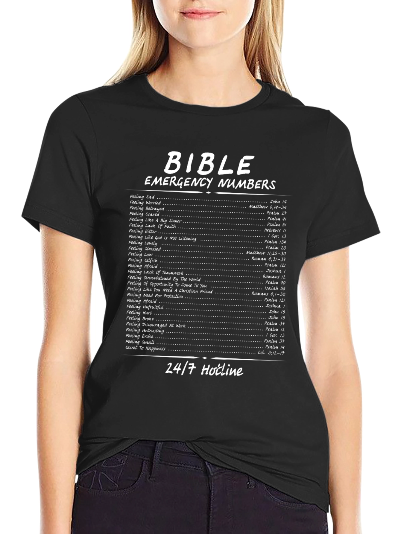 Bible Emergency Numbers T-Shirt Christian Gift