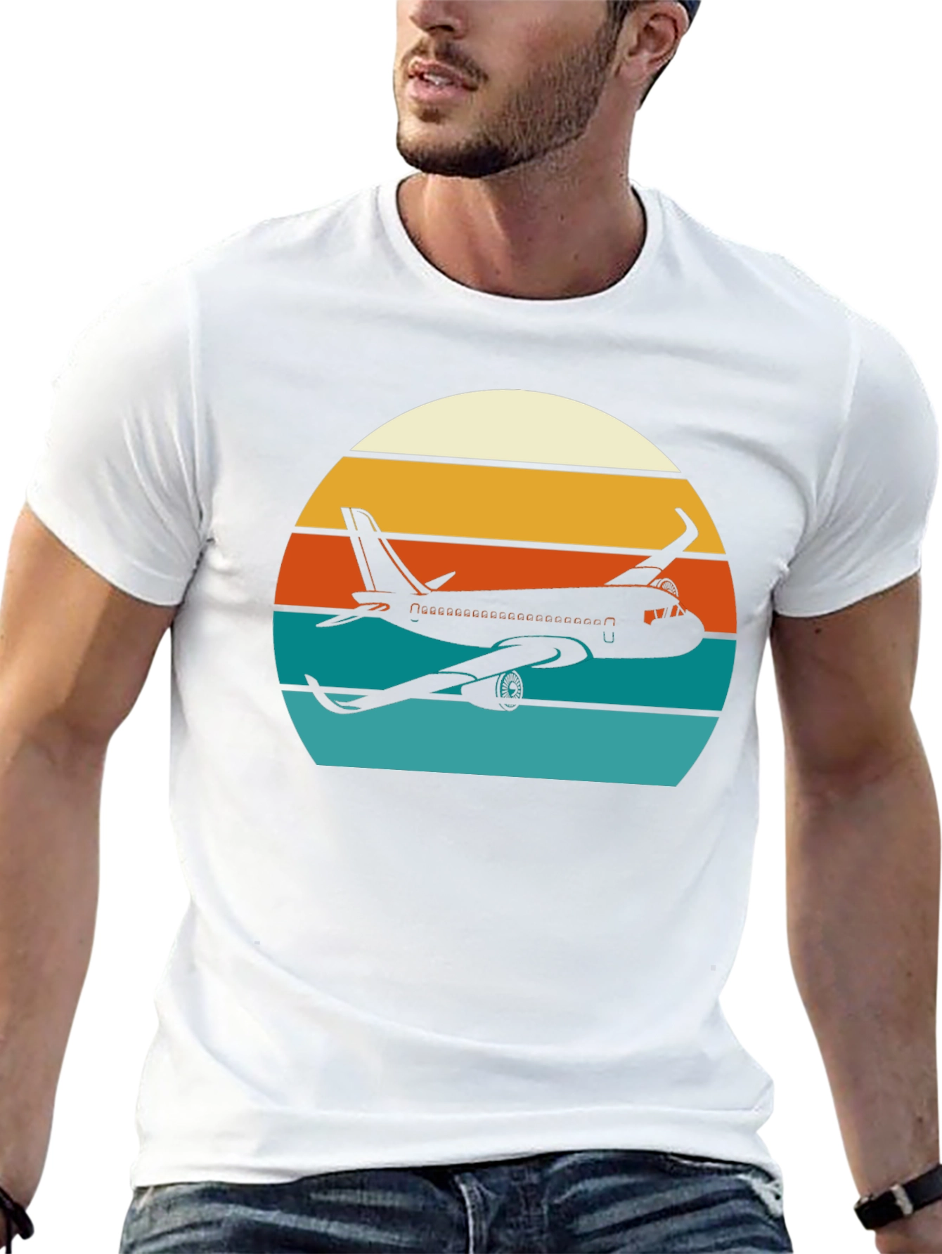 Retro Airplane Sunset T-Shirt - Aviation Tee