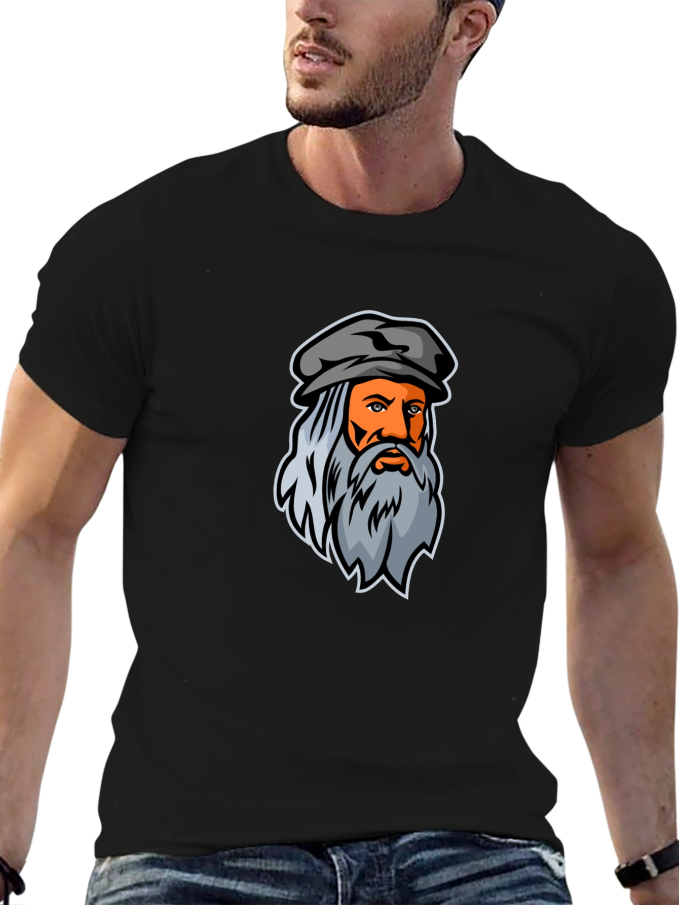 Da Vinci Graphic Tee - Artsy Black T-Shirt