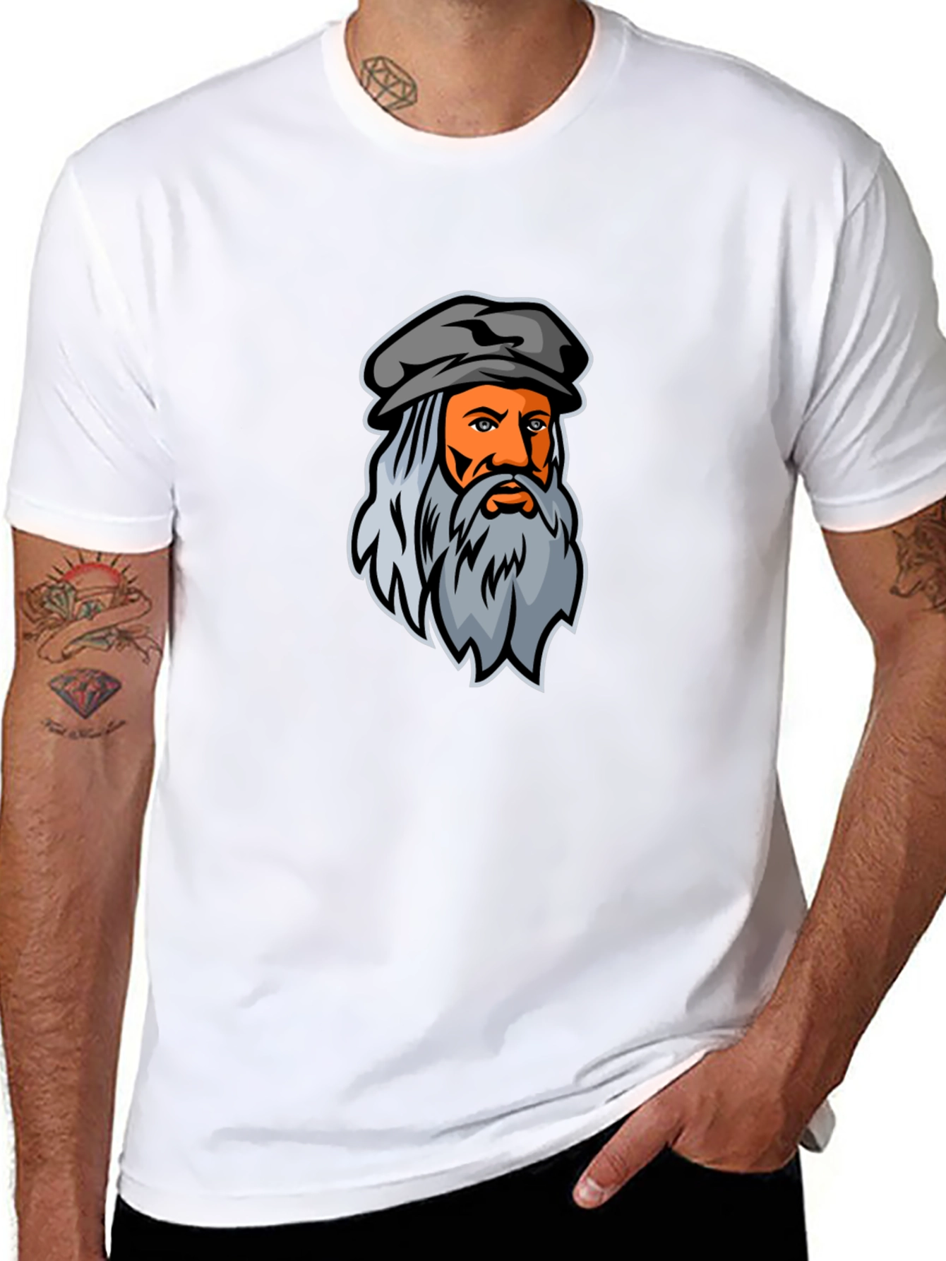 Da Vinci Graphic Tee - Artsy Black T-Shirt
