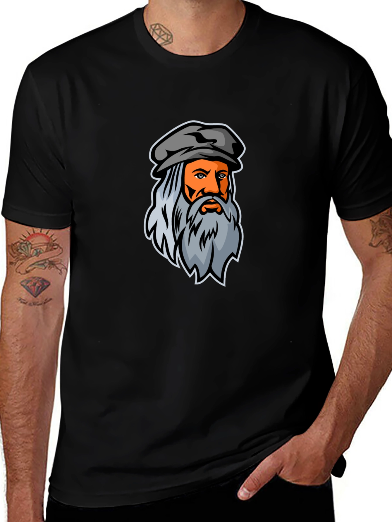 Da Vinci Graphic Tee - Artsy Black T-Shirt