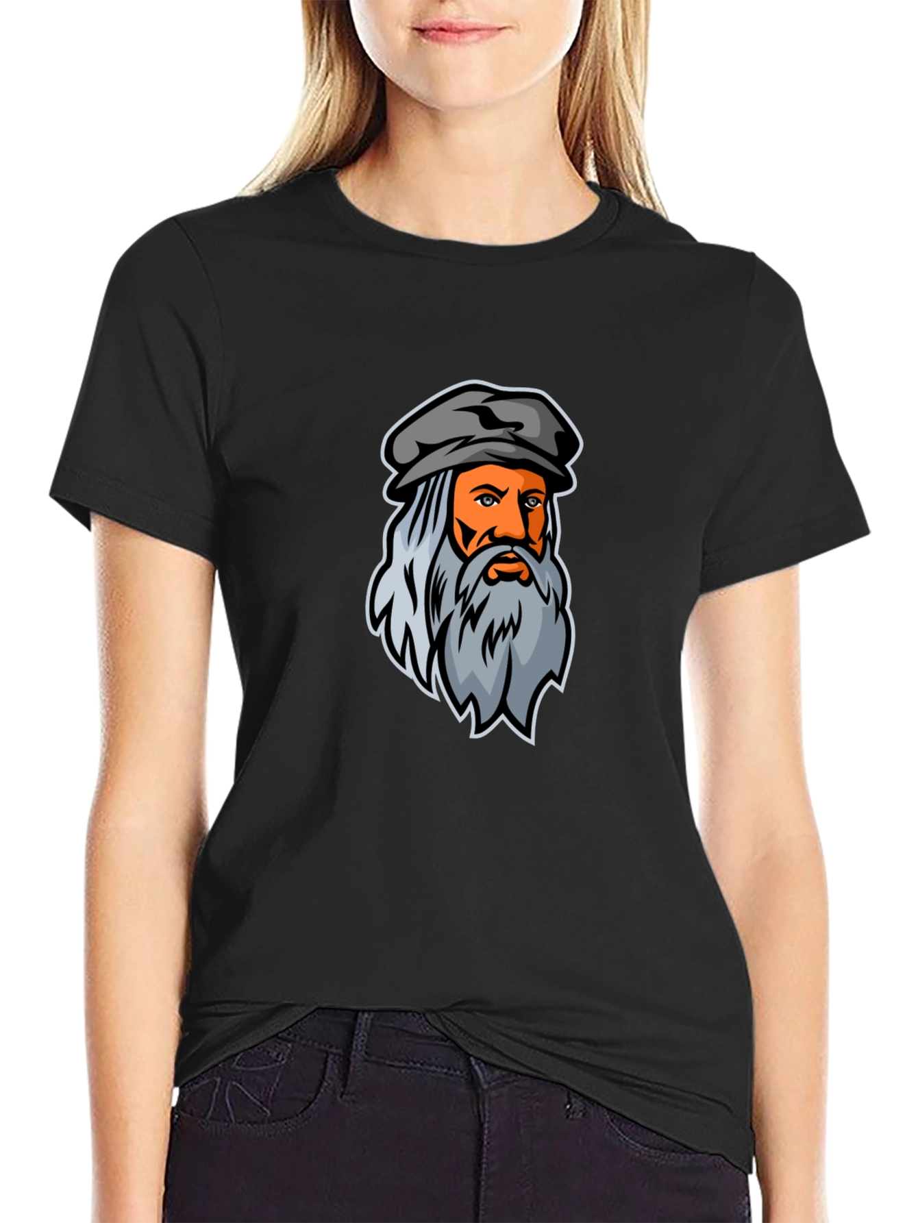 Da Vinci Graphic Tee - Artsy Black T-Shirt