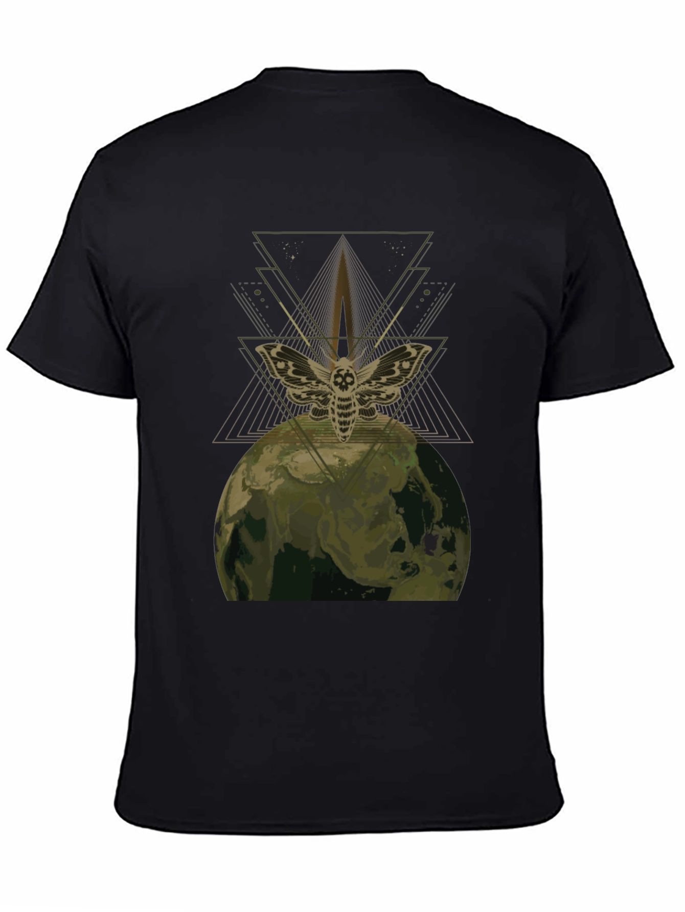 Moth Earth Graphic Tee - Unique Dark Aesthetic