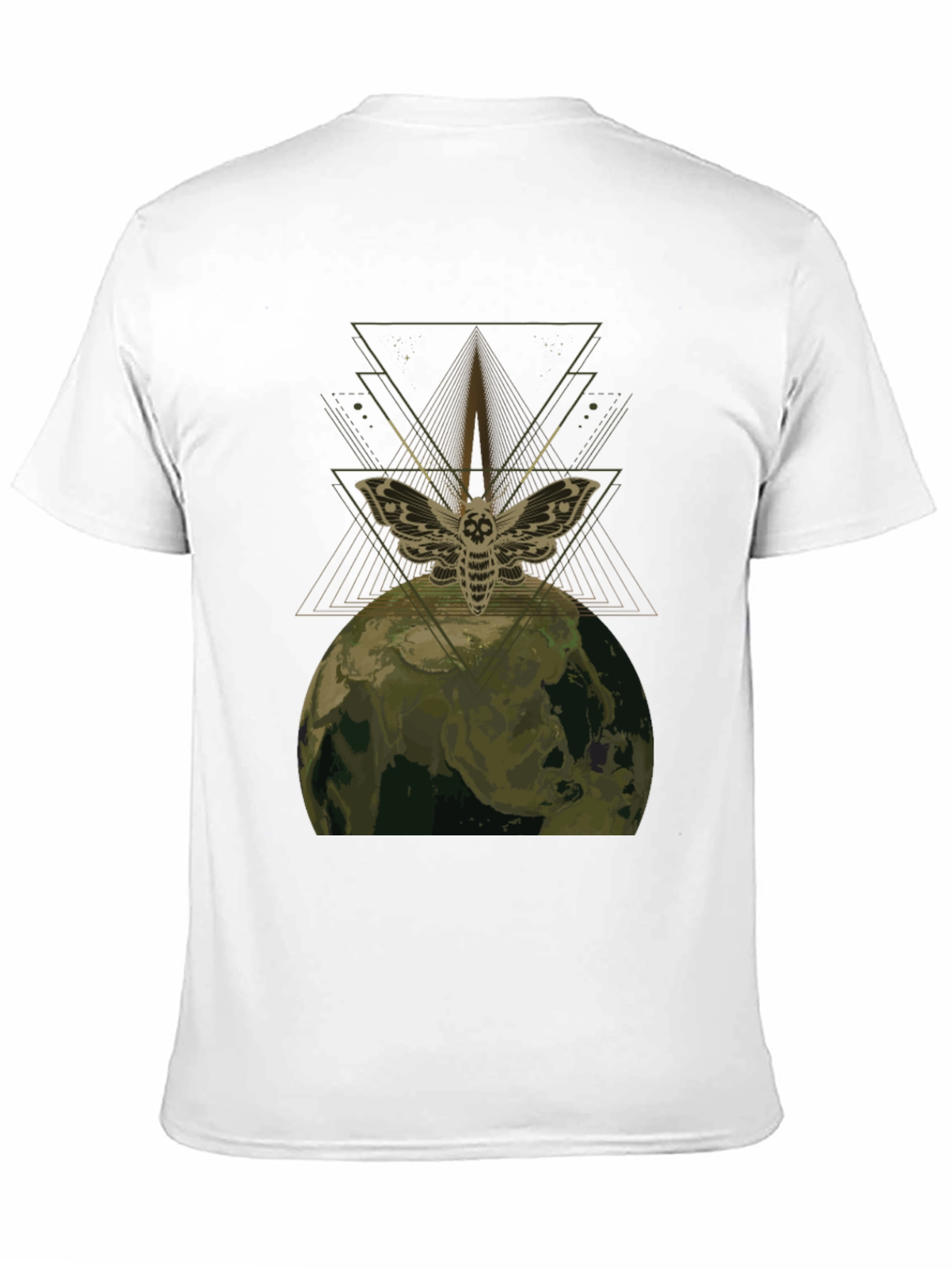 Moth Earth Graphic Tee - Unique Dark Aesthetic