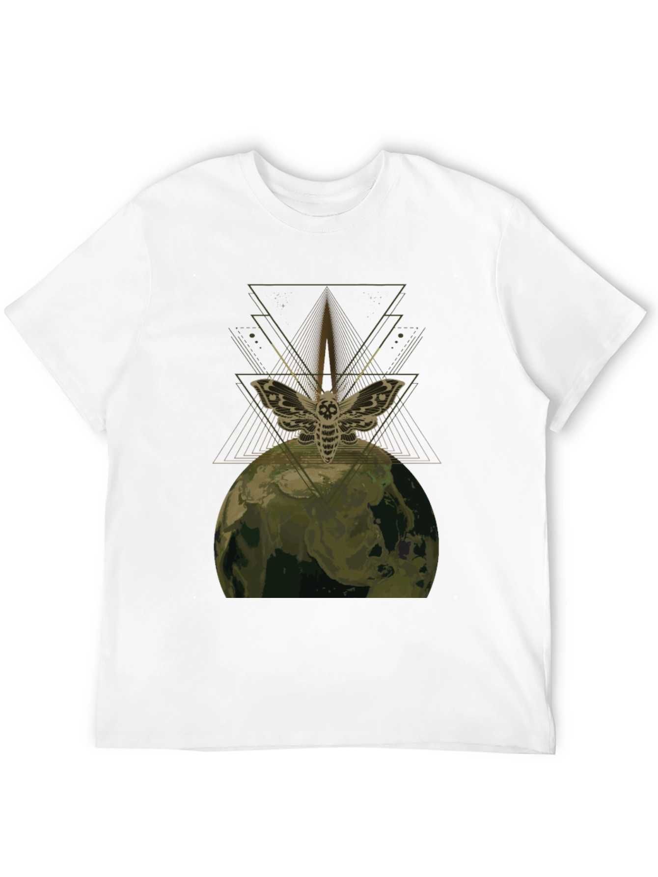 Moth Earth Graphic Tee - Unique Dark Aesthetic
