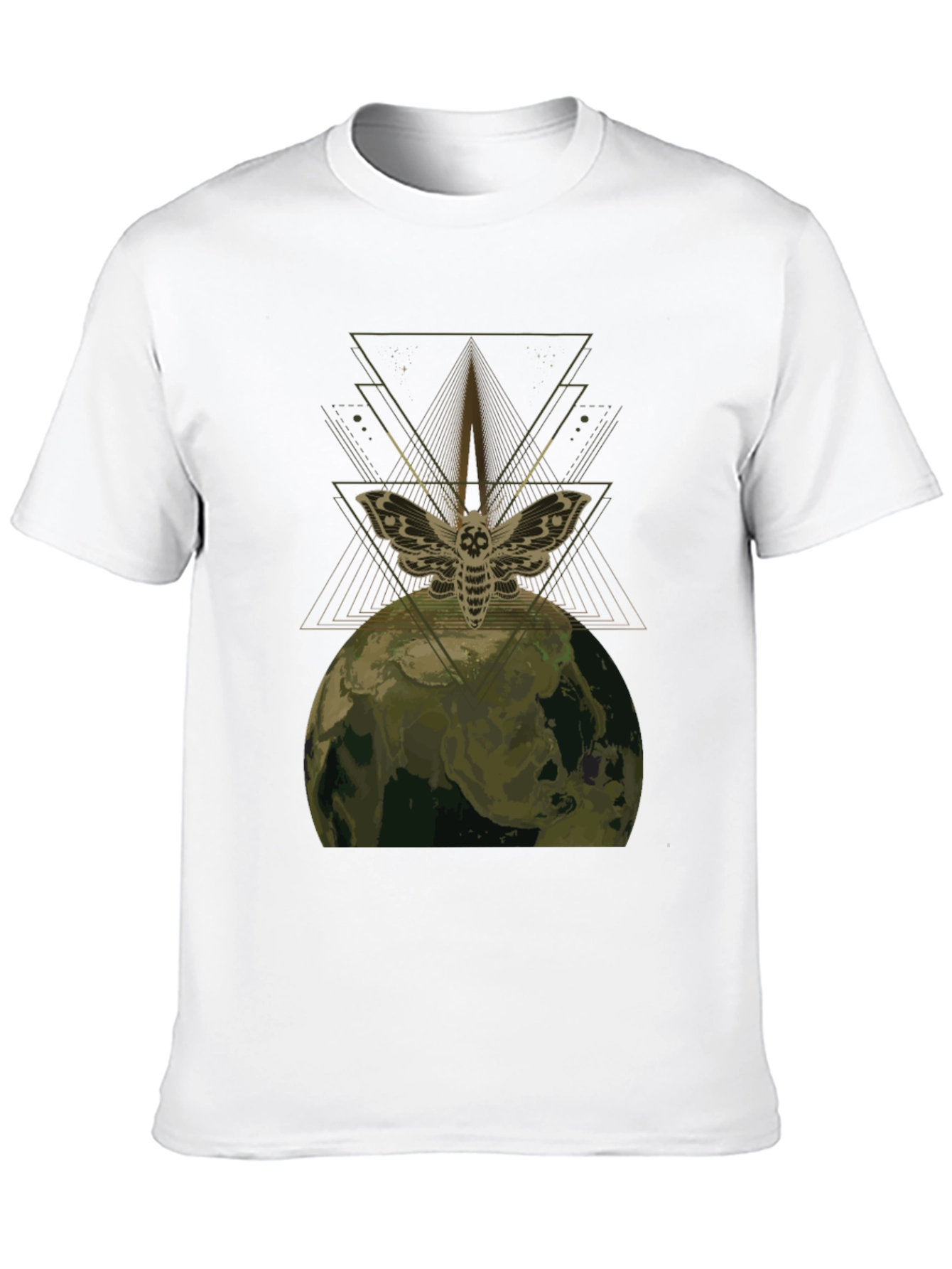 Moth Earth Graphic Tee - Unique Dark Aesthetic