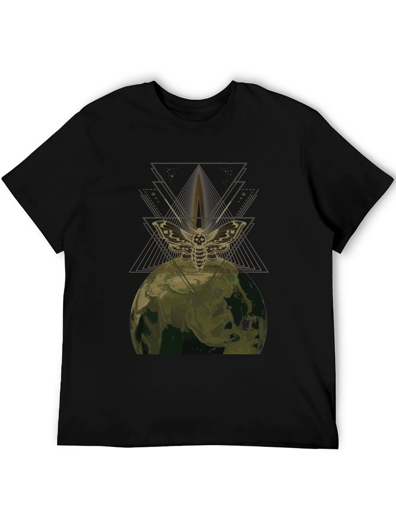 Moth Earth Graphic Tee - Unique Dark Aesthetic