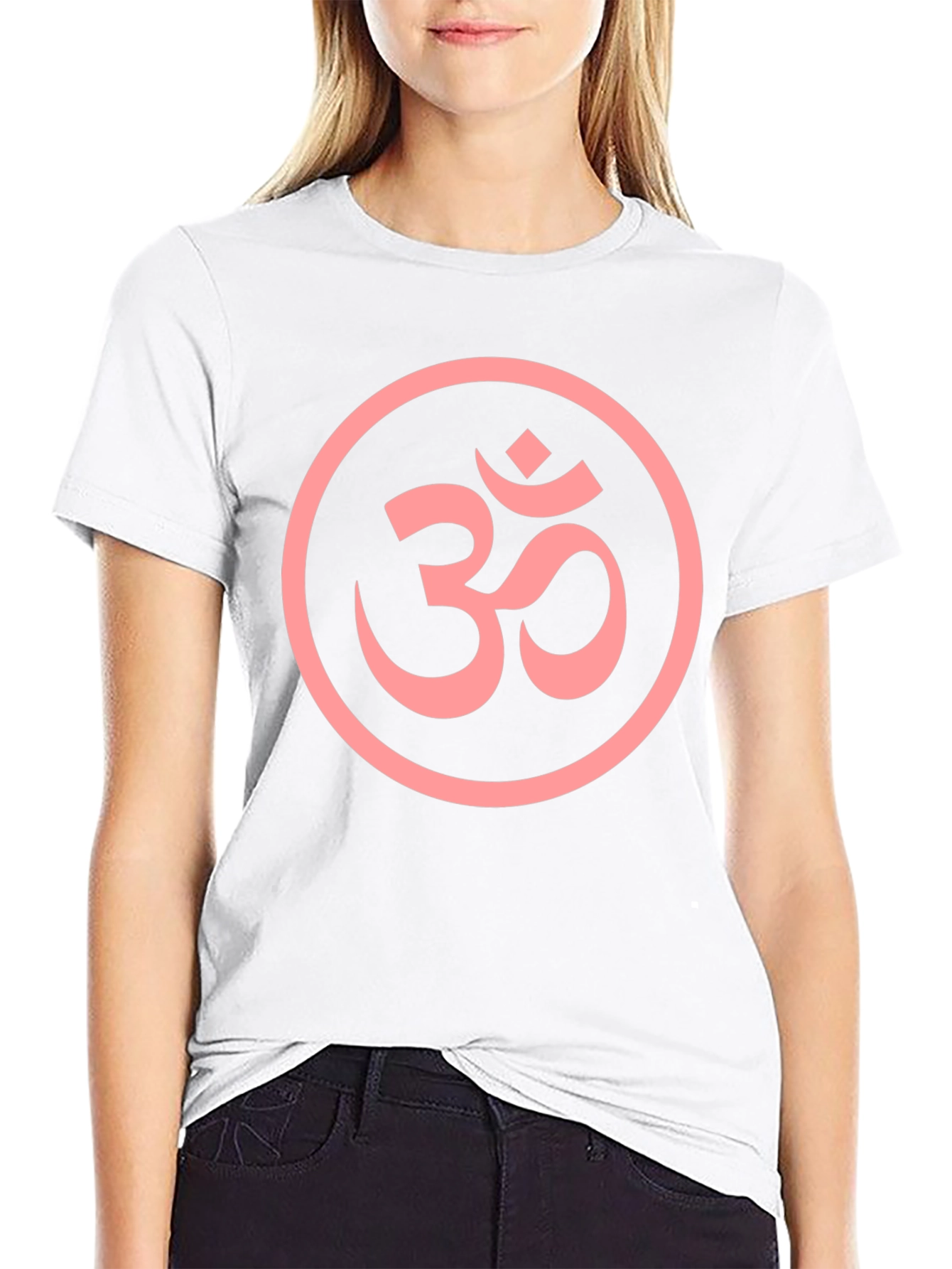Om Symbol Graphic Tee - Spiritual Black Cotton T-Shirt