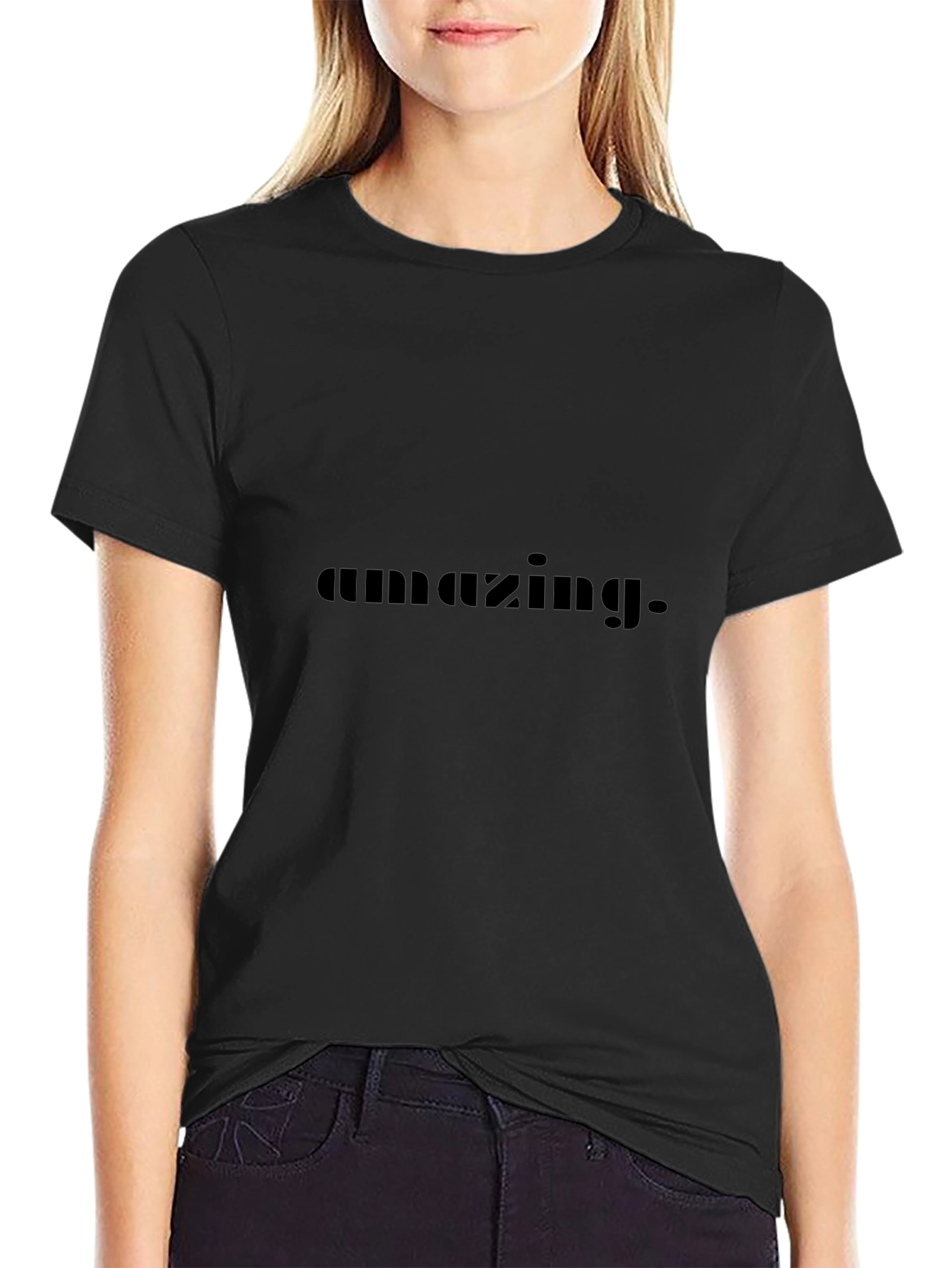 Amazing Graphic Print Black Tee