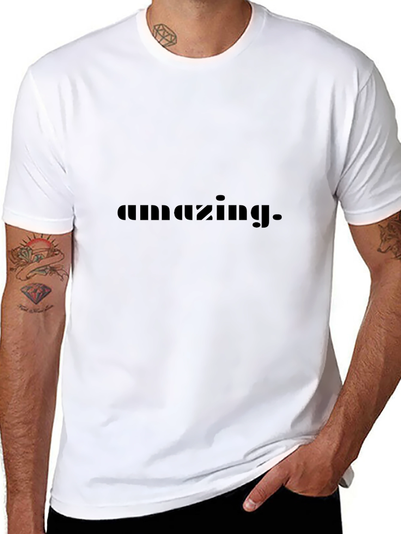 Amazing Graphic Print Black Tee