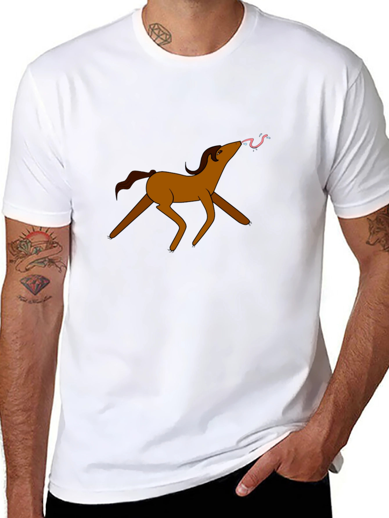 Cartoon Horse Graphic Tee - Unique Design