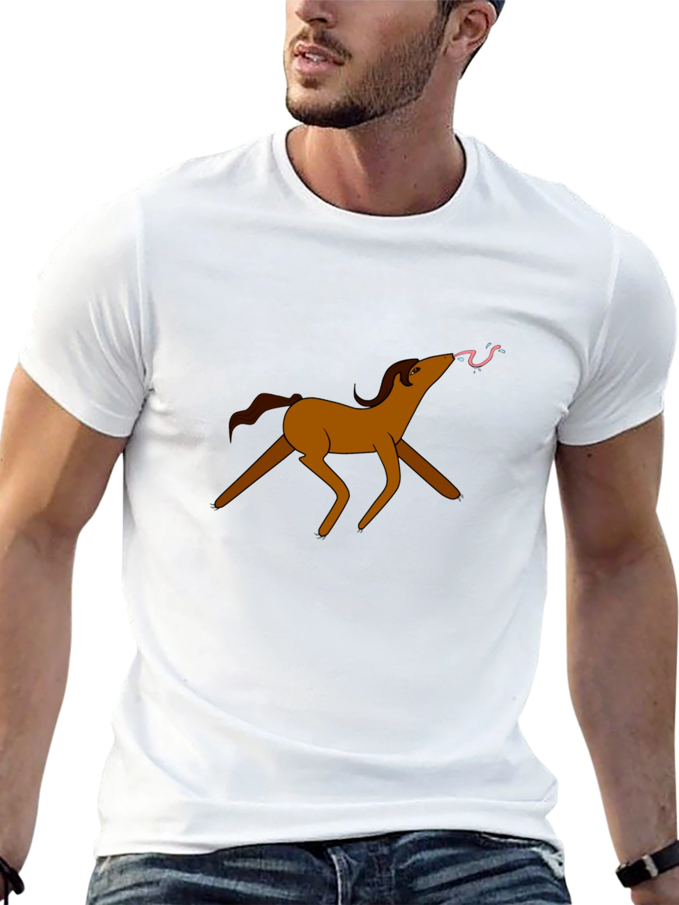 Cartoon Horse Graphic Tee - Unique Design