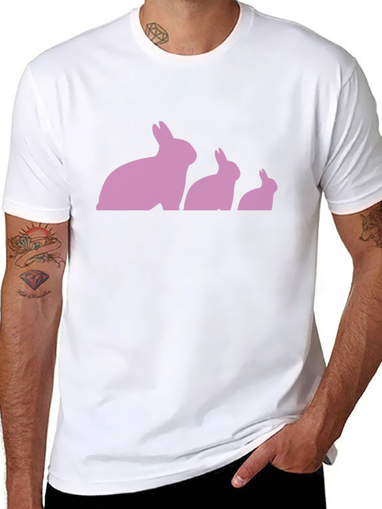 Rabbit Silhouette Graphic T-Shirt