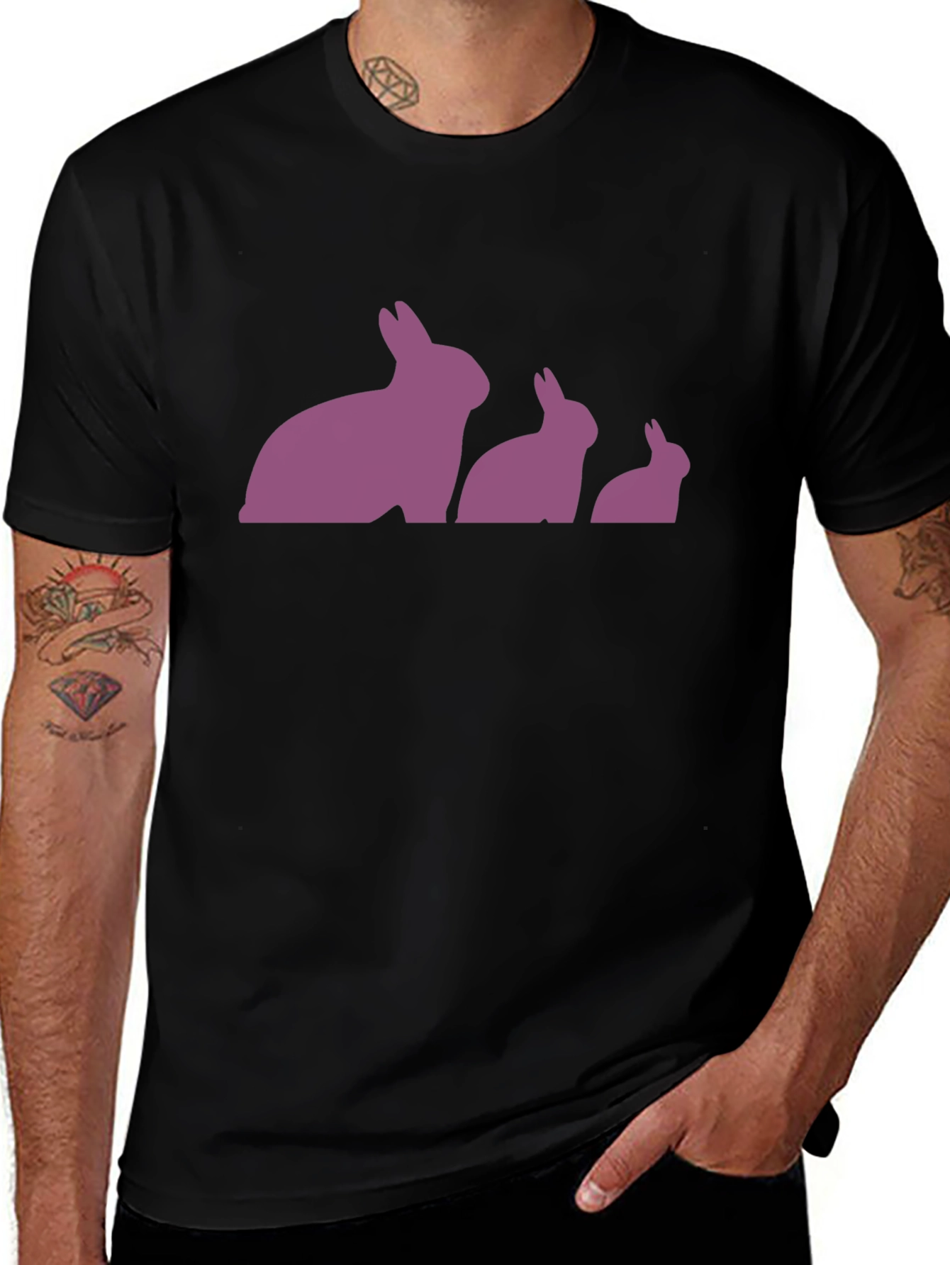 Rabbit Silhouette Graphic T-Shirt