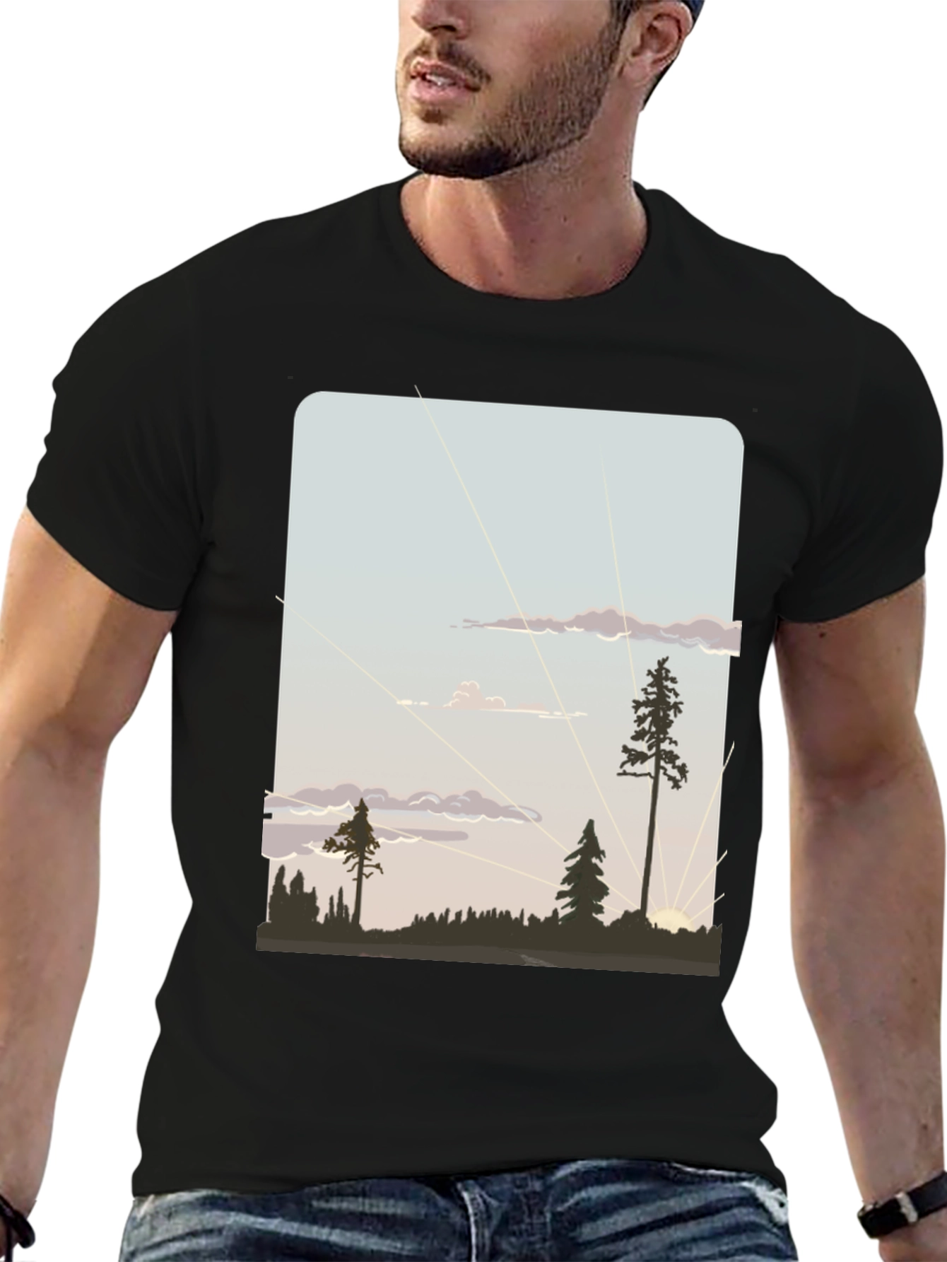 Nature Silhouette Graphic T-Shirt