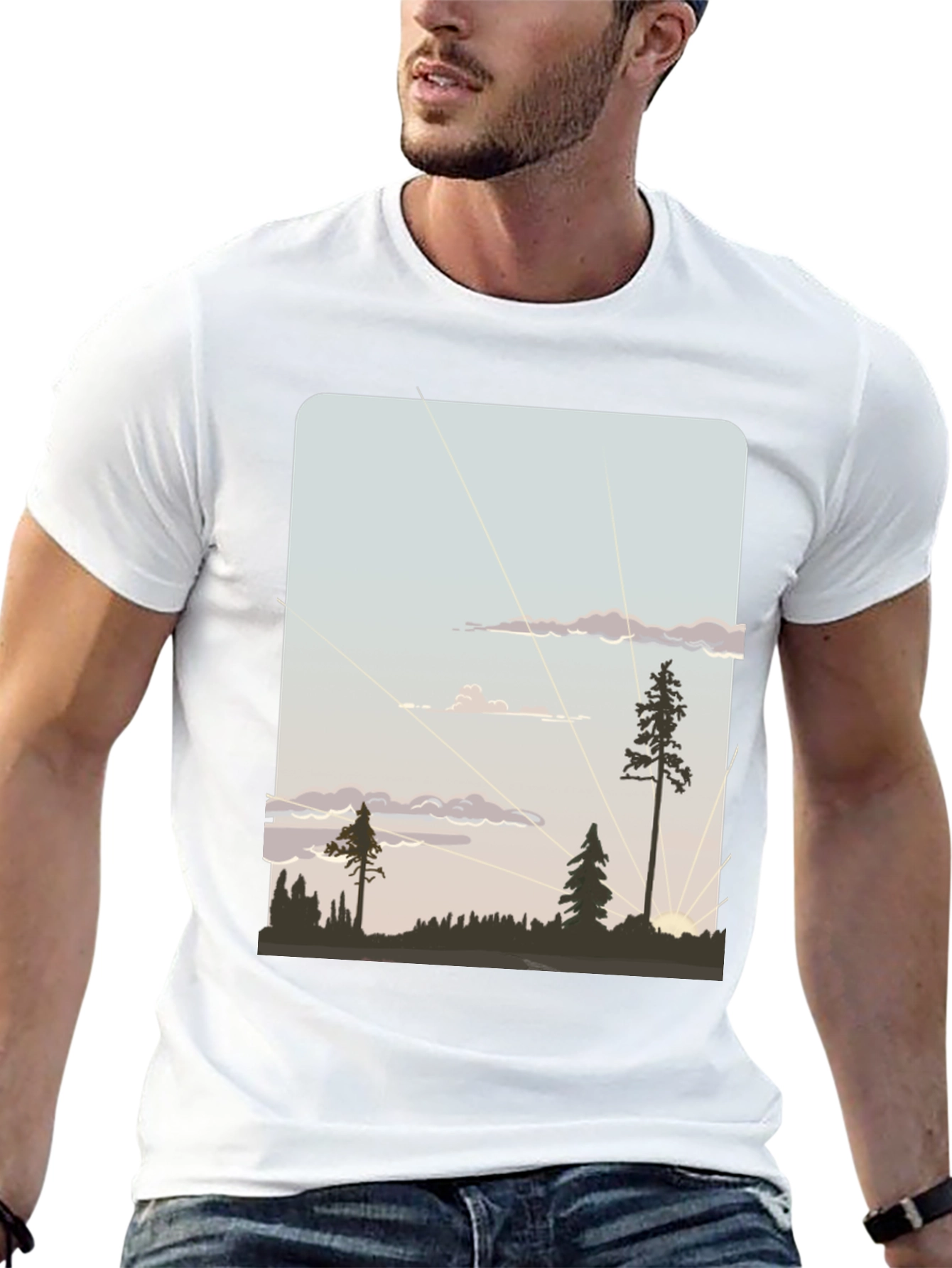 Nature Silhouette Graphic T-Shirt