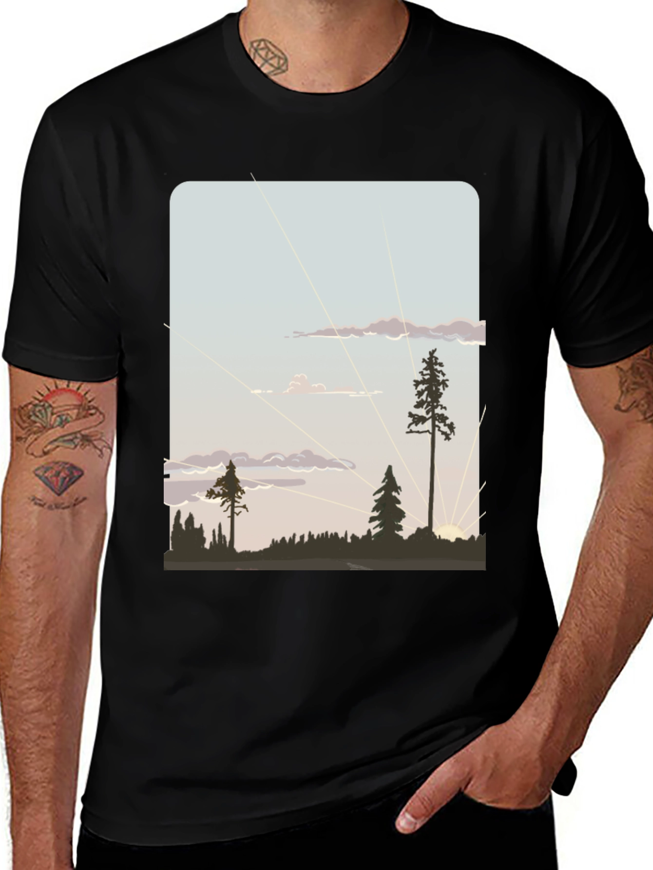 Nature Silhouette Graphic T-Shirt