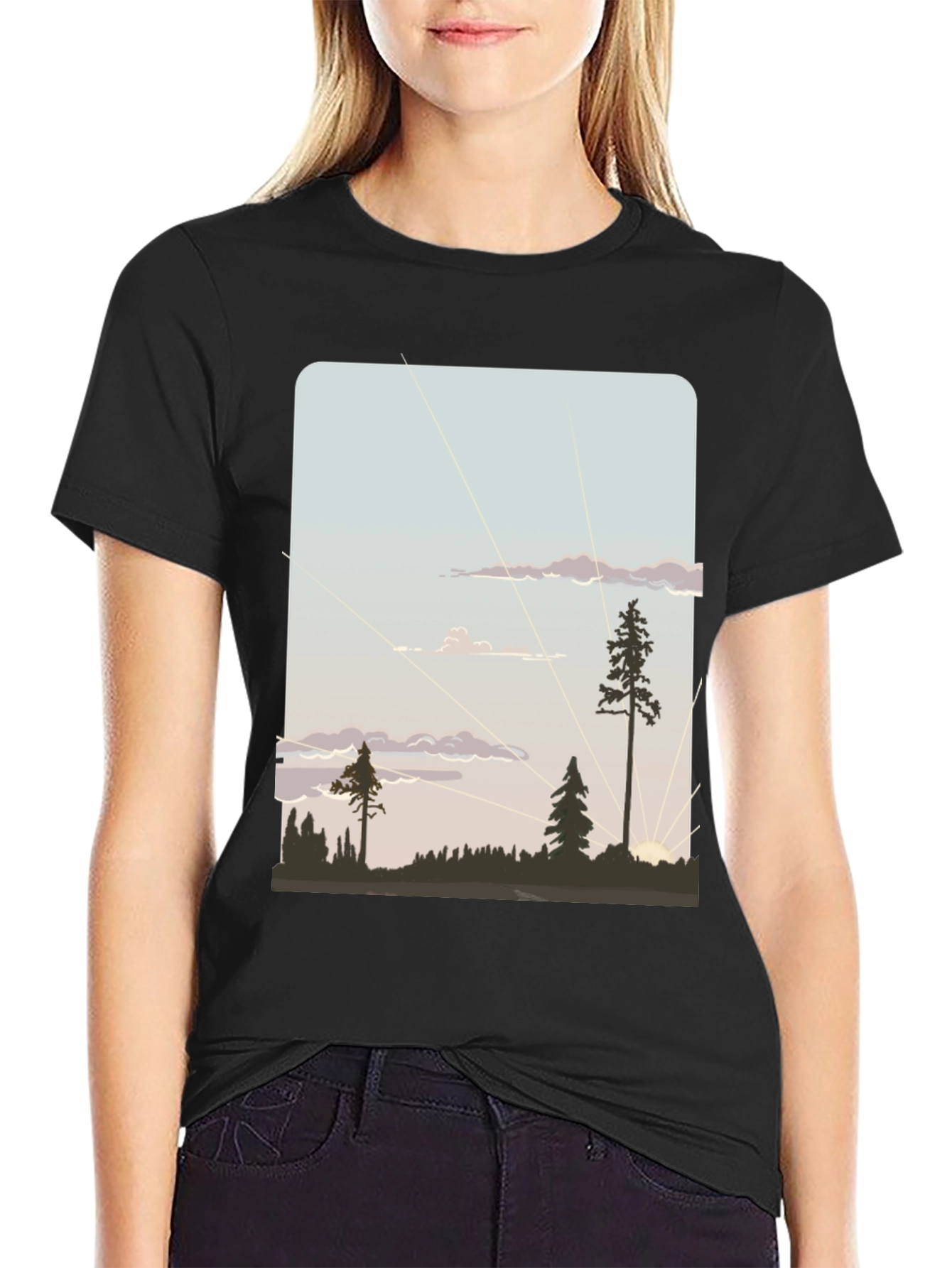 Nature Silhouette Graphic T-Shirt
