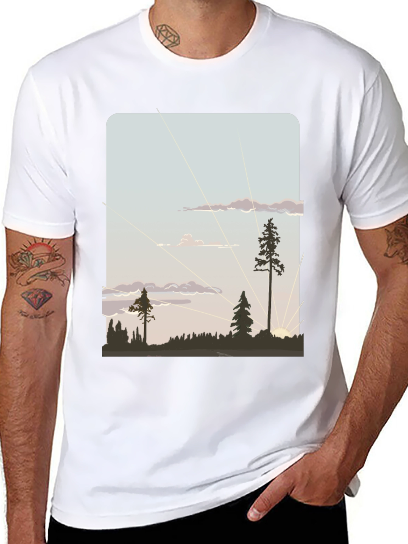 Nature Silhouette Graphic T-Shirt