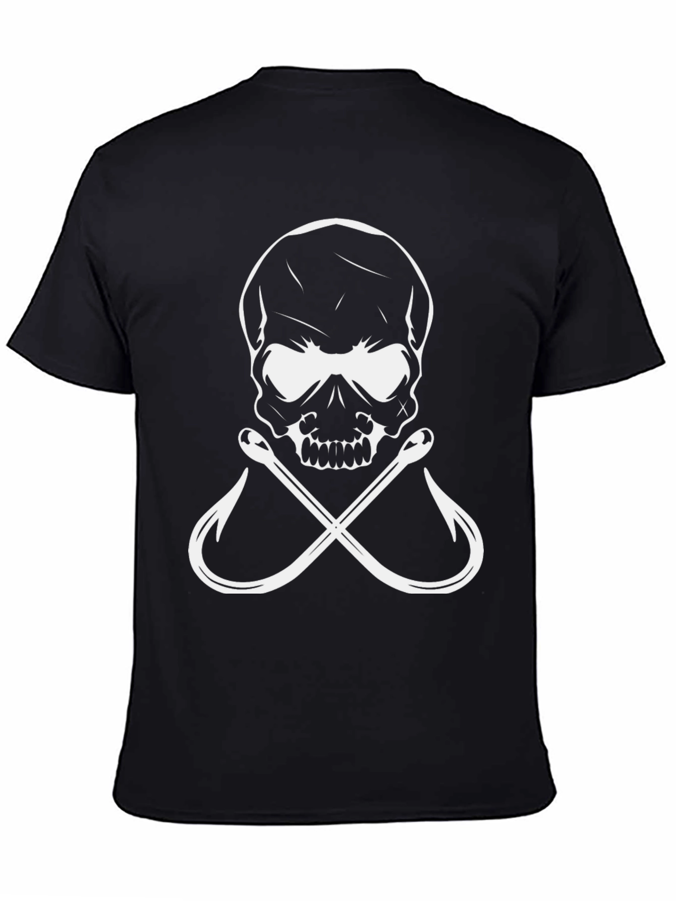 Skull & Hooks Graphic Tee - Black Cotton T-Shirt
