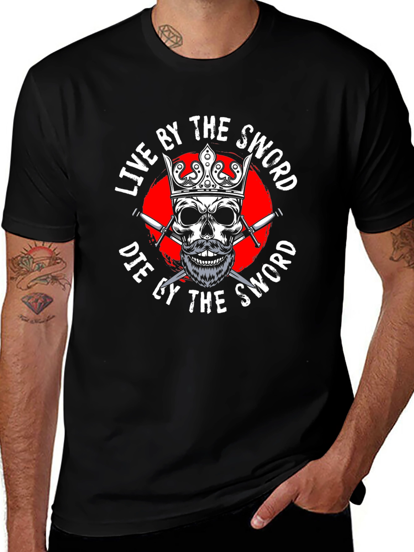 Live By The Sword Black Graphic Tee