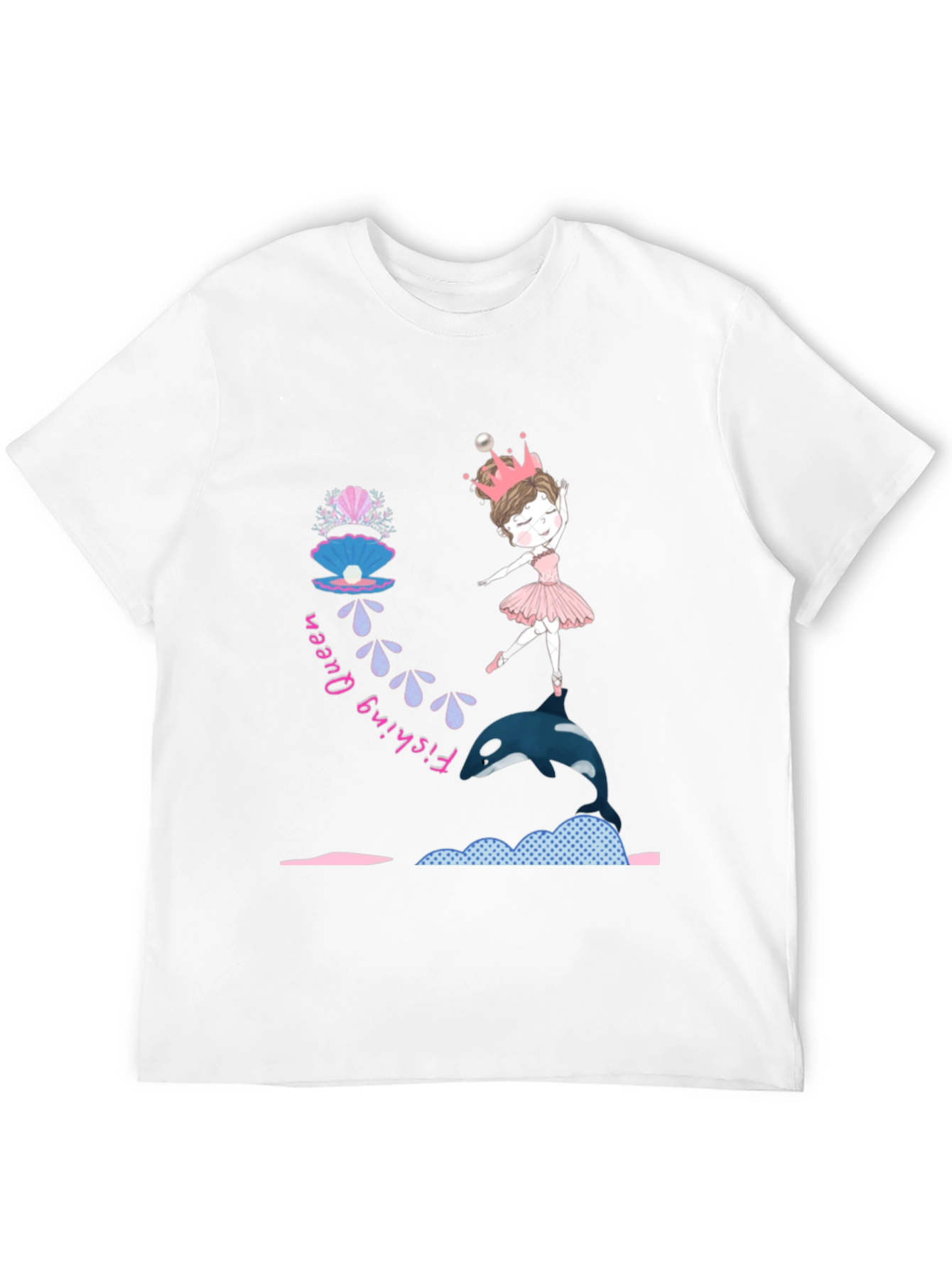 Fishing Queen T-Shirt: Ballerina & Orca Design
