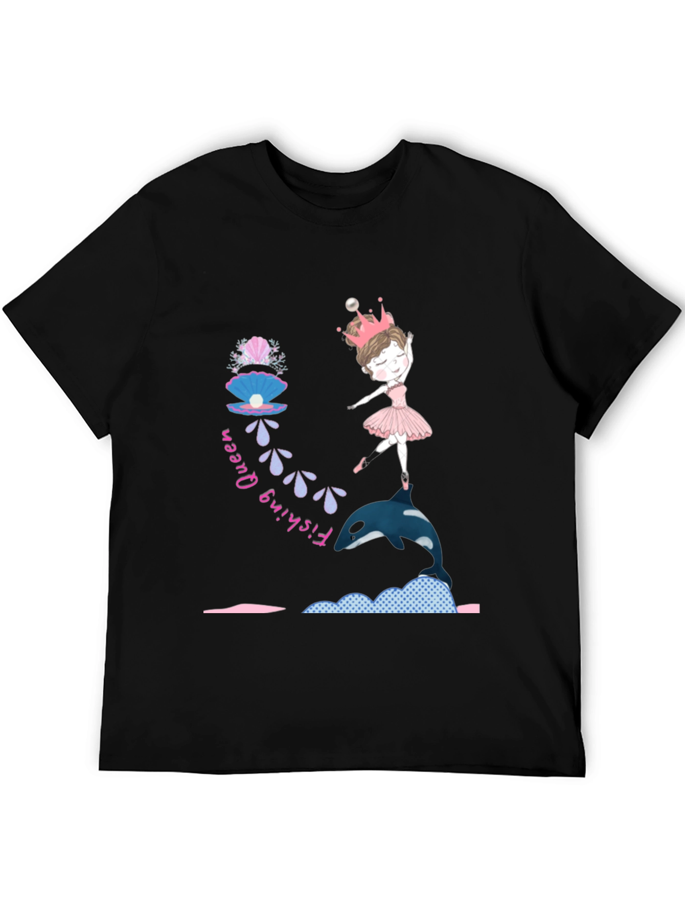 Fishing Queen T-Shirt: Ballerina & Orca Design