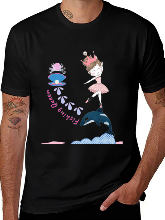 Fishing Queen T-Shirt: Ballerina & Orca Design