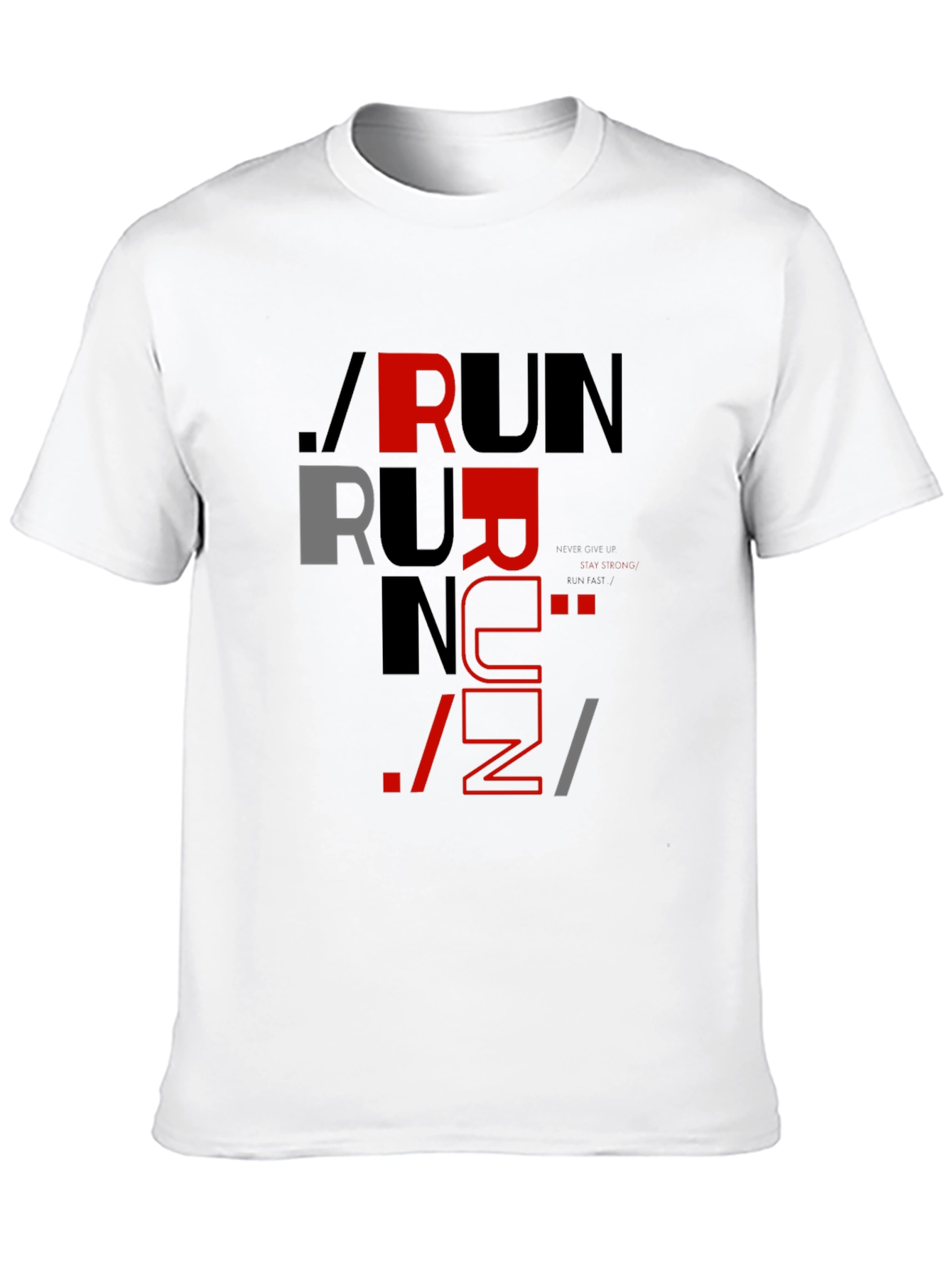 Stylish Run Graphic Print Mens Black T-Shirt