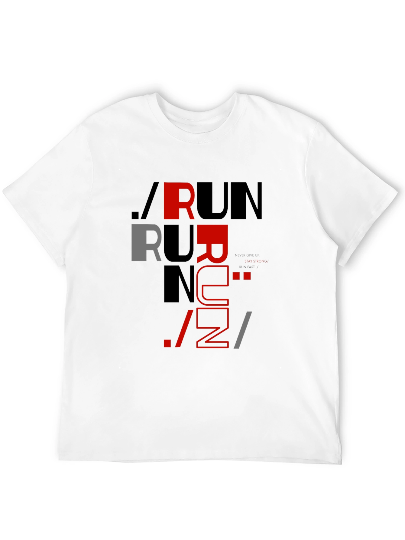 Stylish Run Graphic Print Mens Black T-Shirt