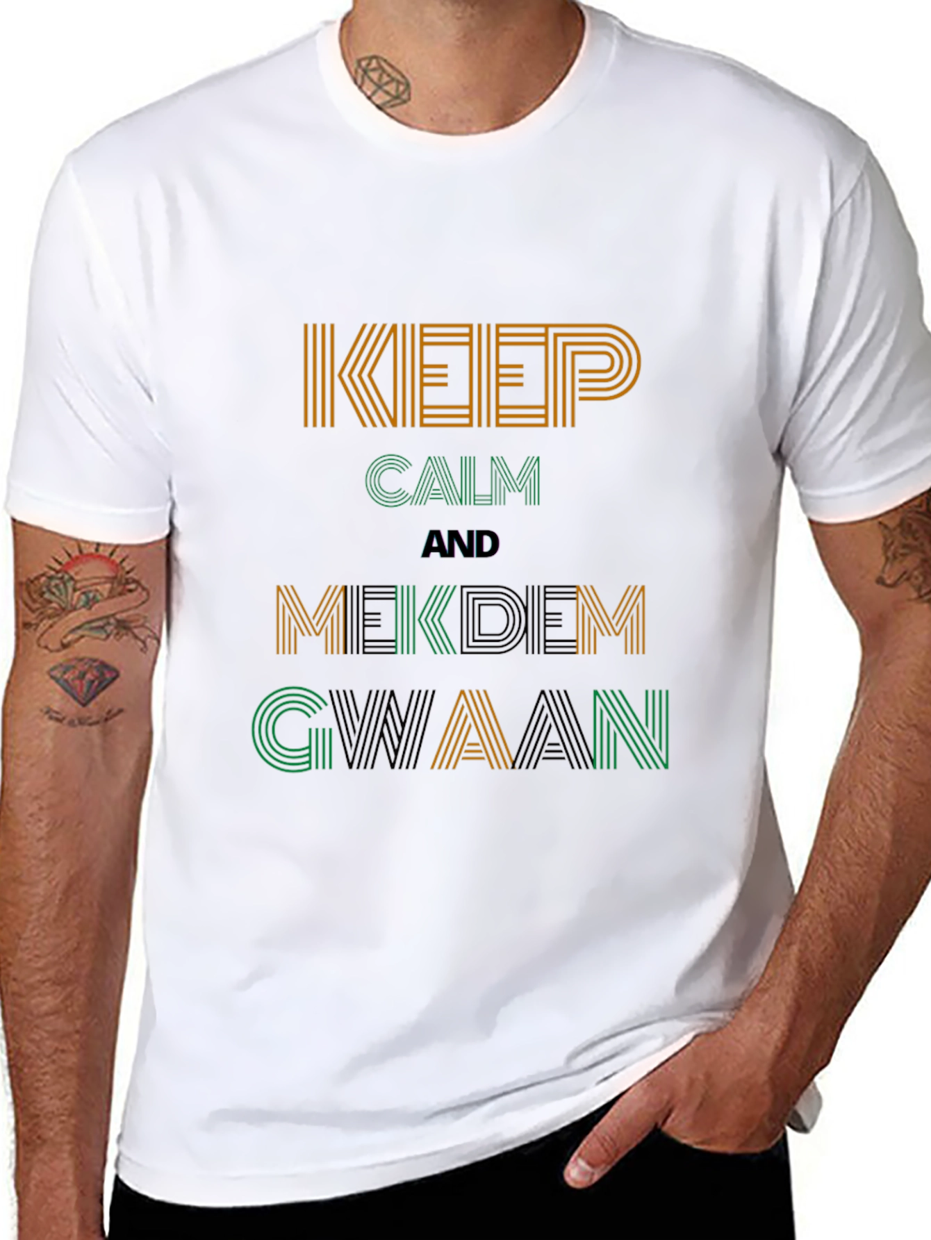 Keep Calm Mekdem Gwaan Graphic Tee
