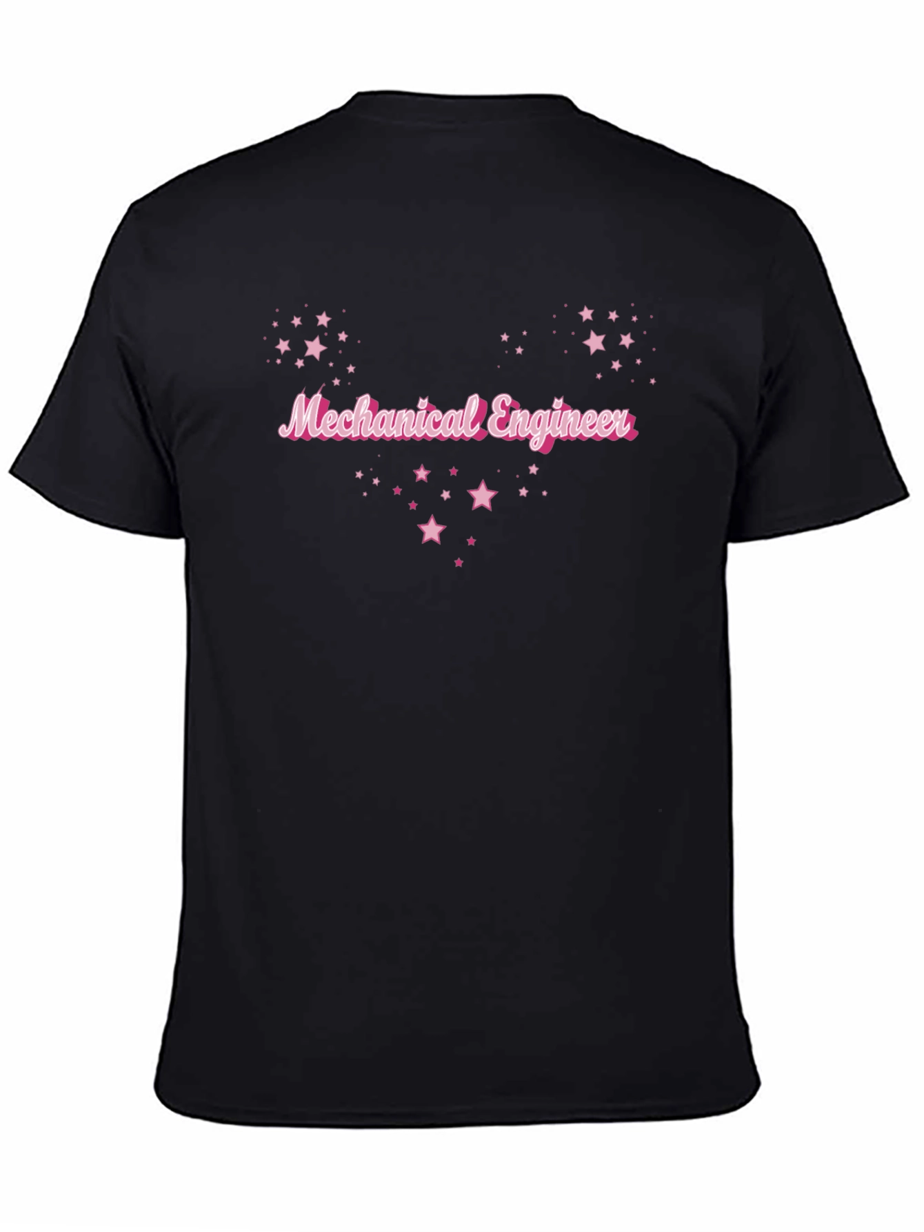 Mechanical Engineer Star Graphic Black T-Shirt