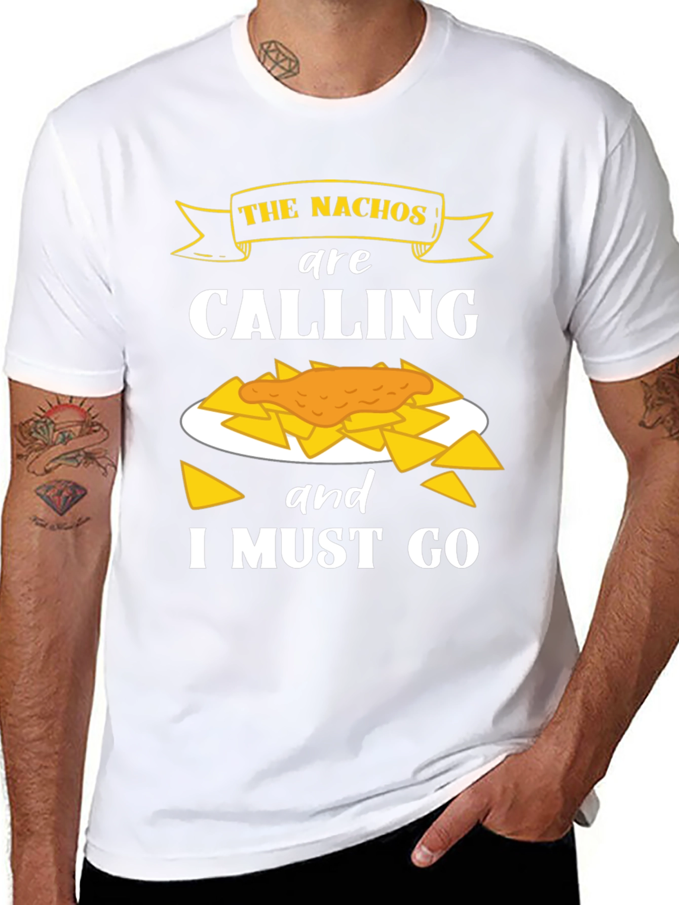 Nachos Calling Black Graphic T-Shirt