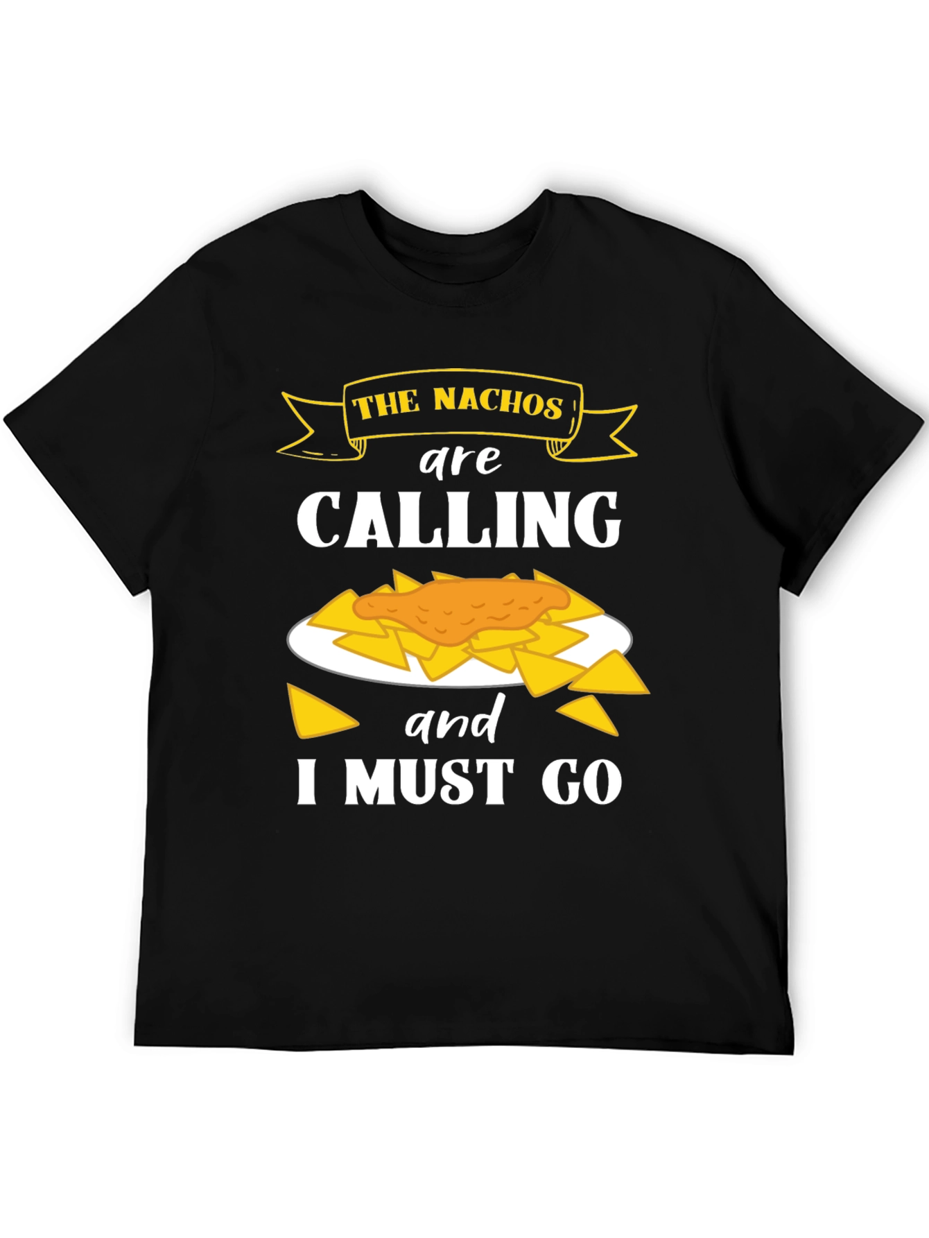 Nachos Calling Black Graphic T-Shirt