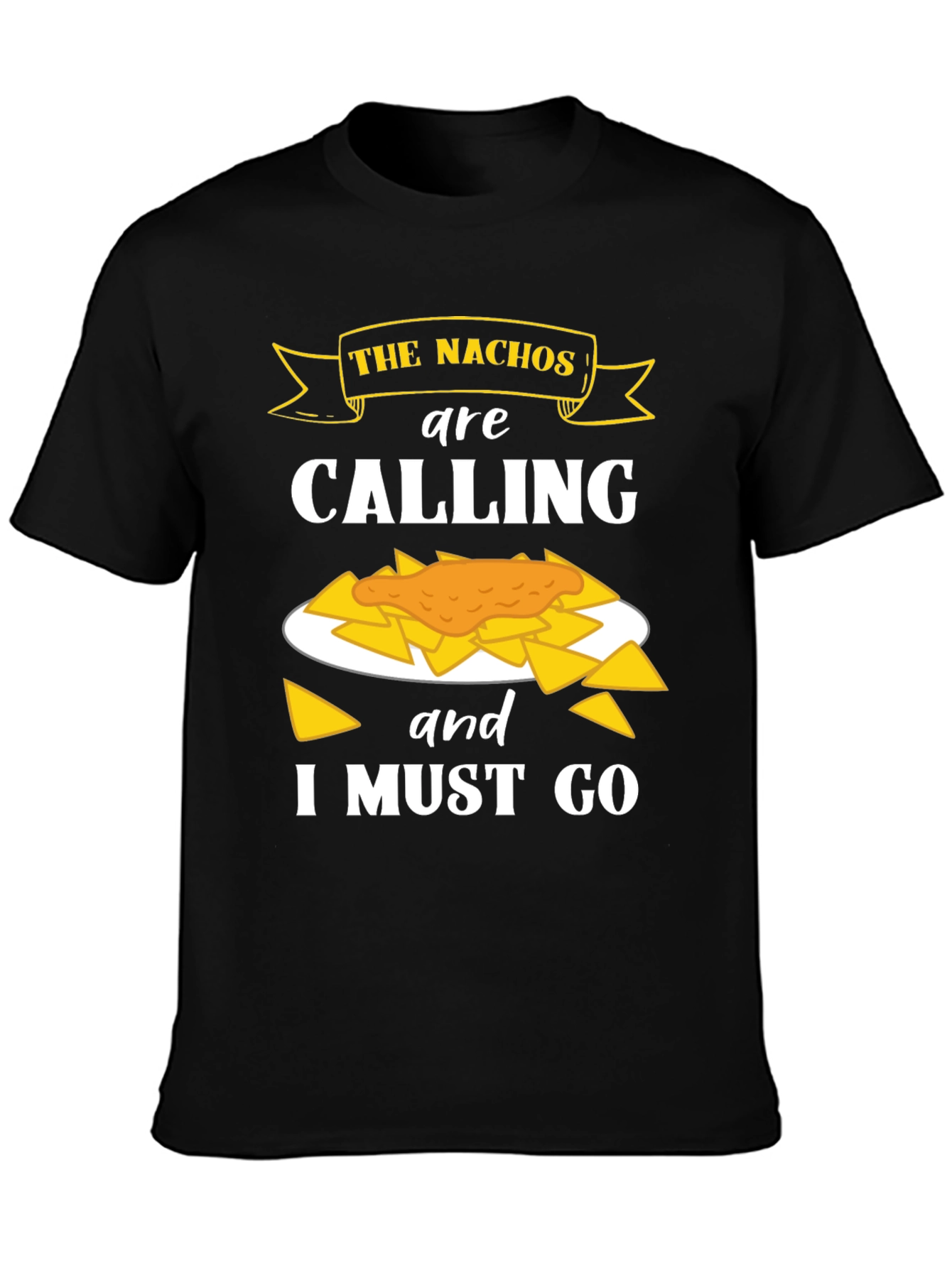 Nachos Calling Black Graphic T-Shirt