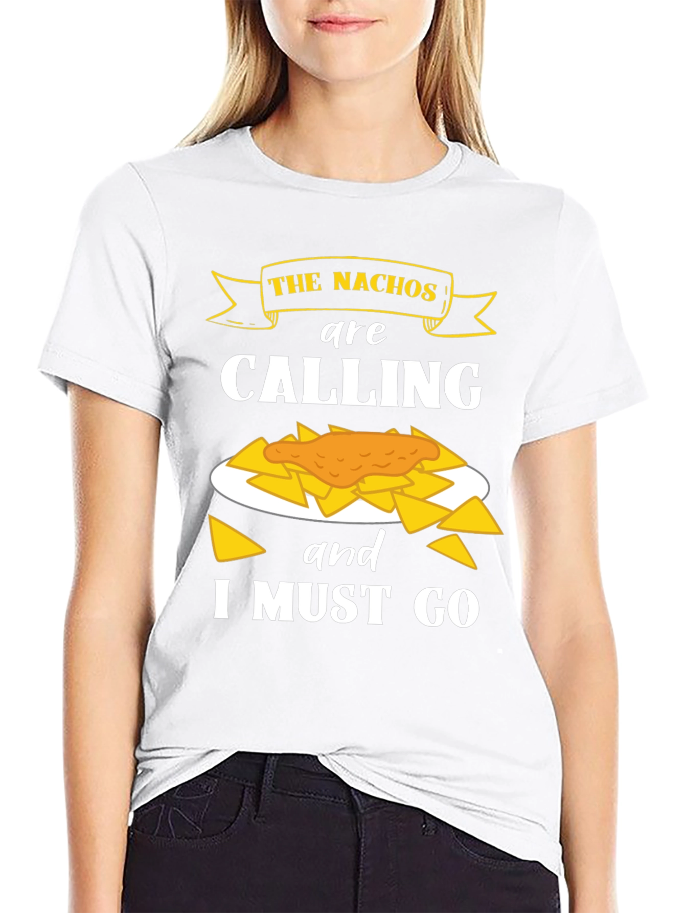 Nachos Calling Black Graphic T-Shirt