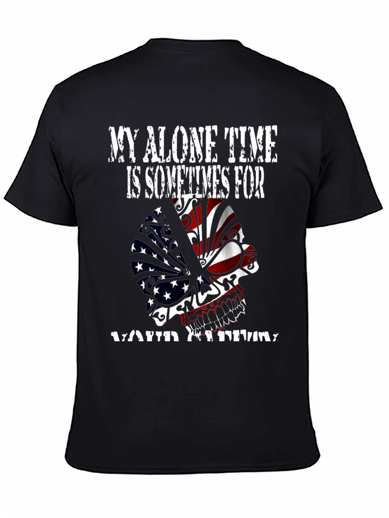 My Alone Time Skull Graphic Tee - Black