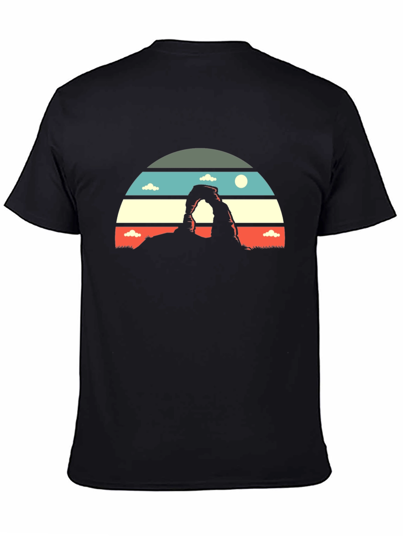 Retro Landscape Graphic Tee - Black