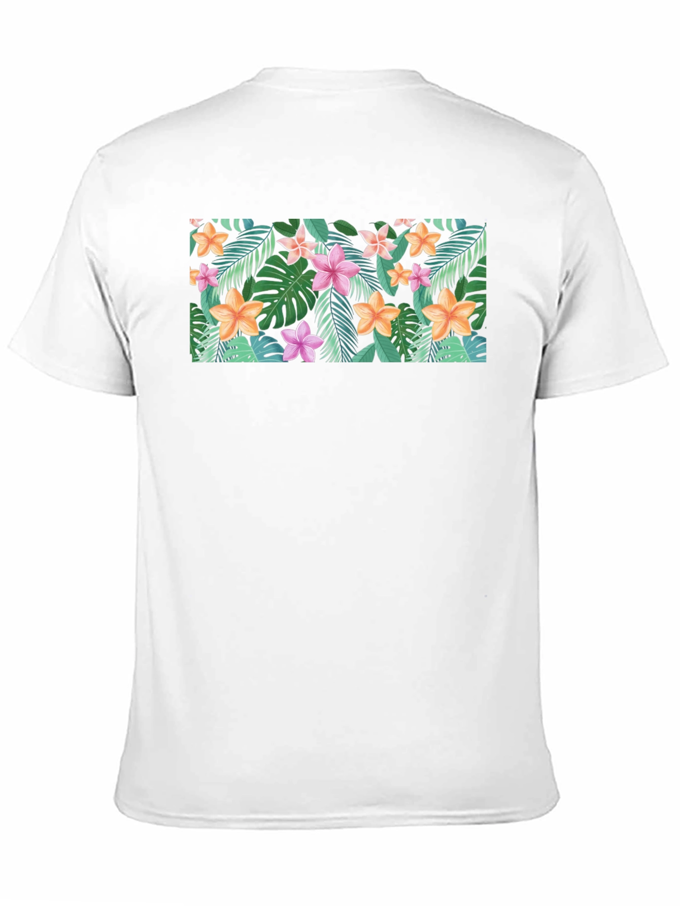 Tropical Floral Print Black T-Shirt
