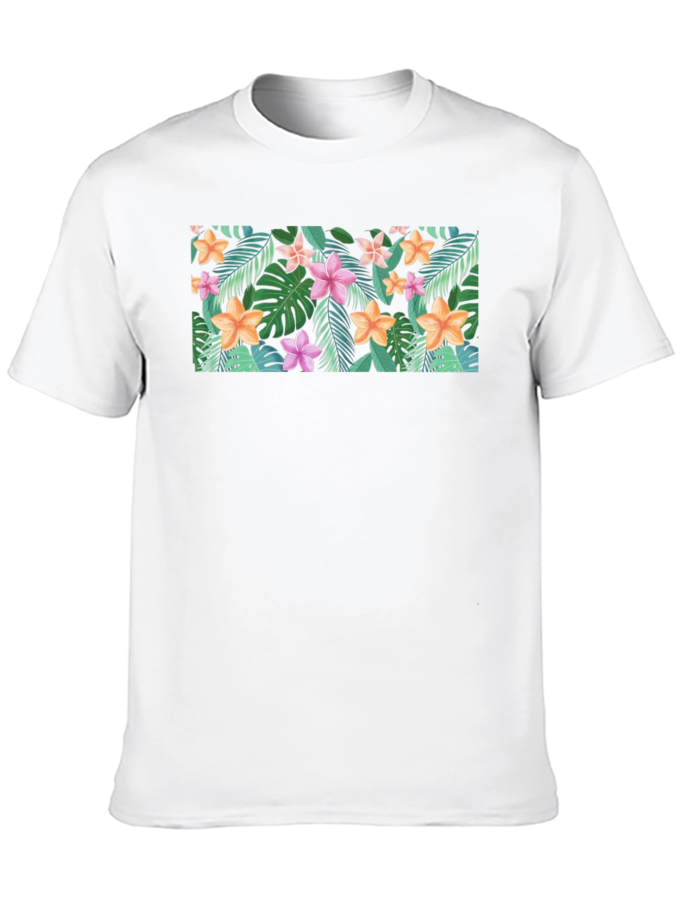 Tropical Floral Print Black T-Shirt