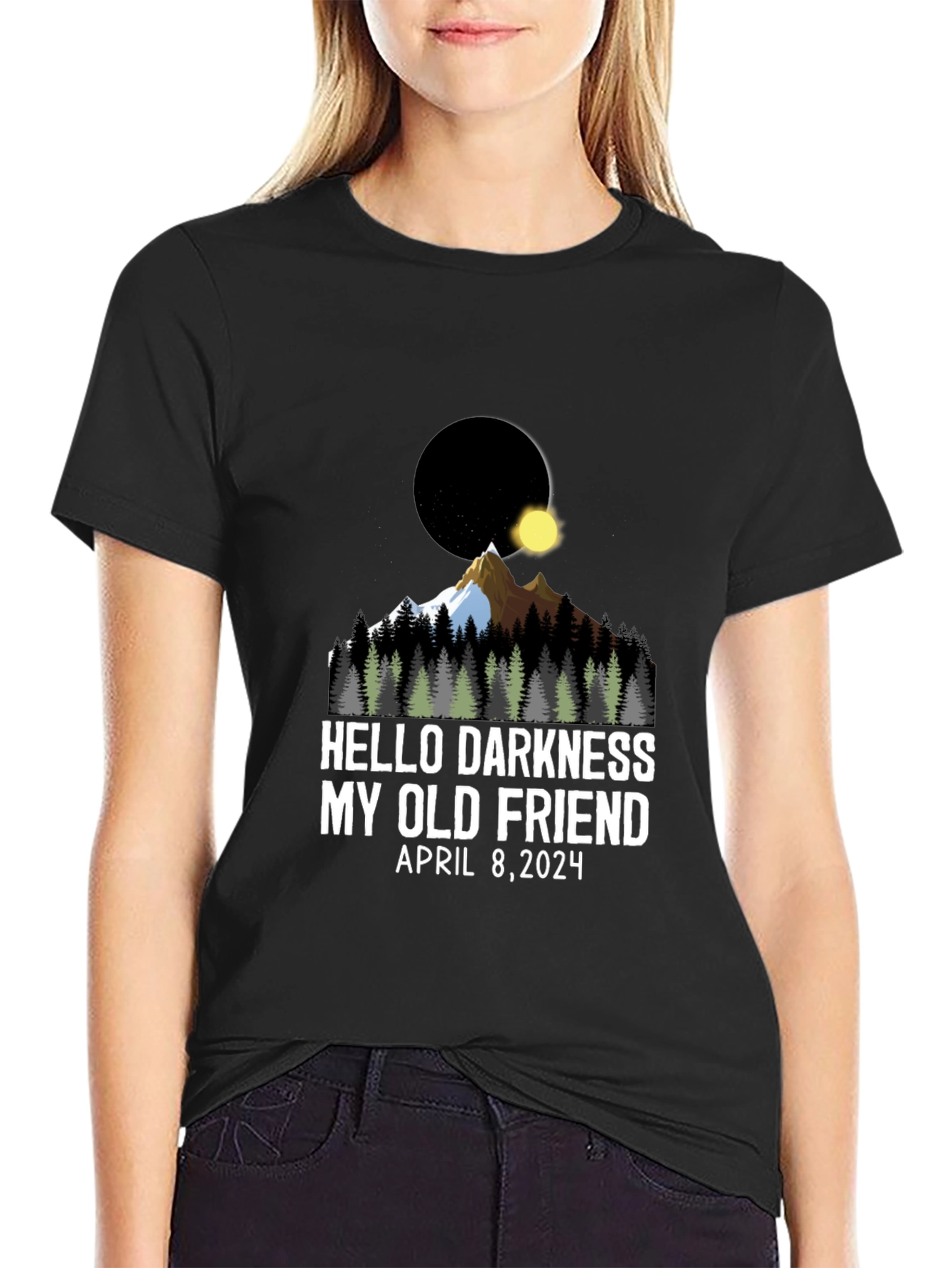 Hello Darkness Eclipse T-Shirt: April 8 2024