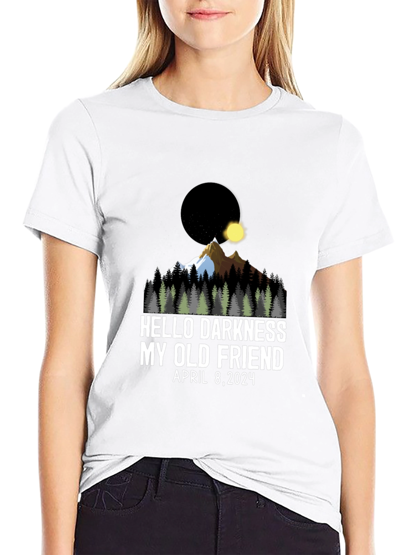 Hello Darkness Eclipse T-Shirt: April 8 2024
