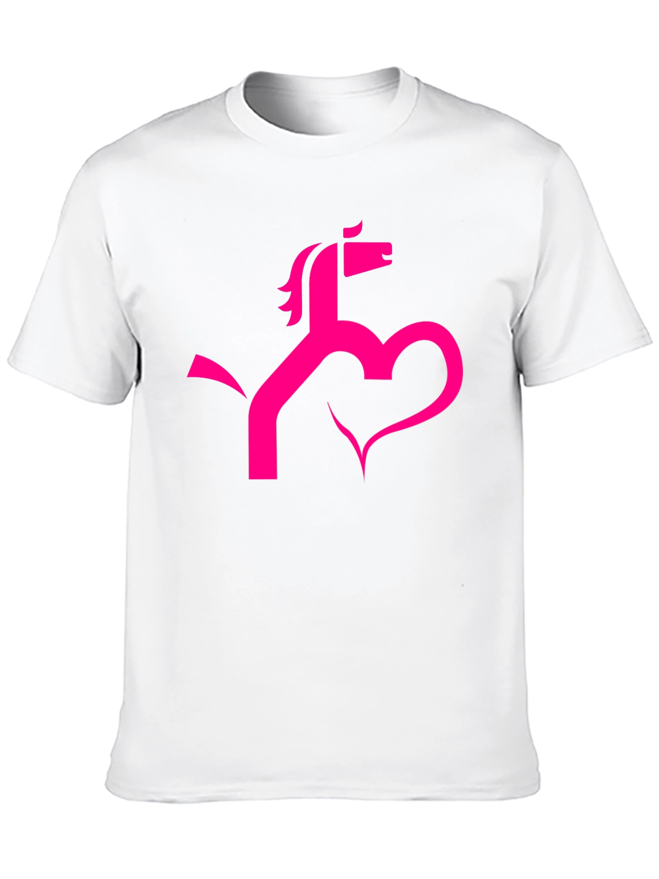 Stylish Black Tee with Horse & Heart Graphic