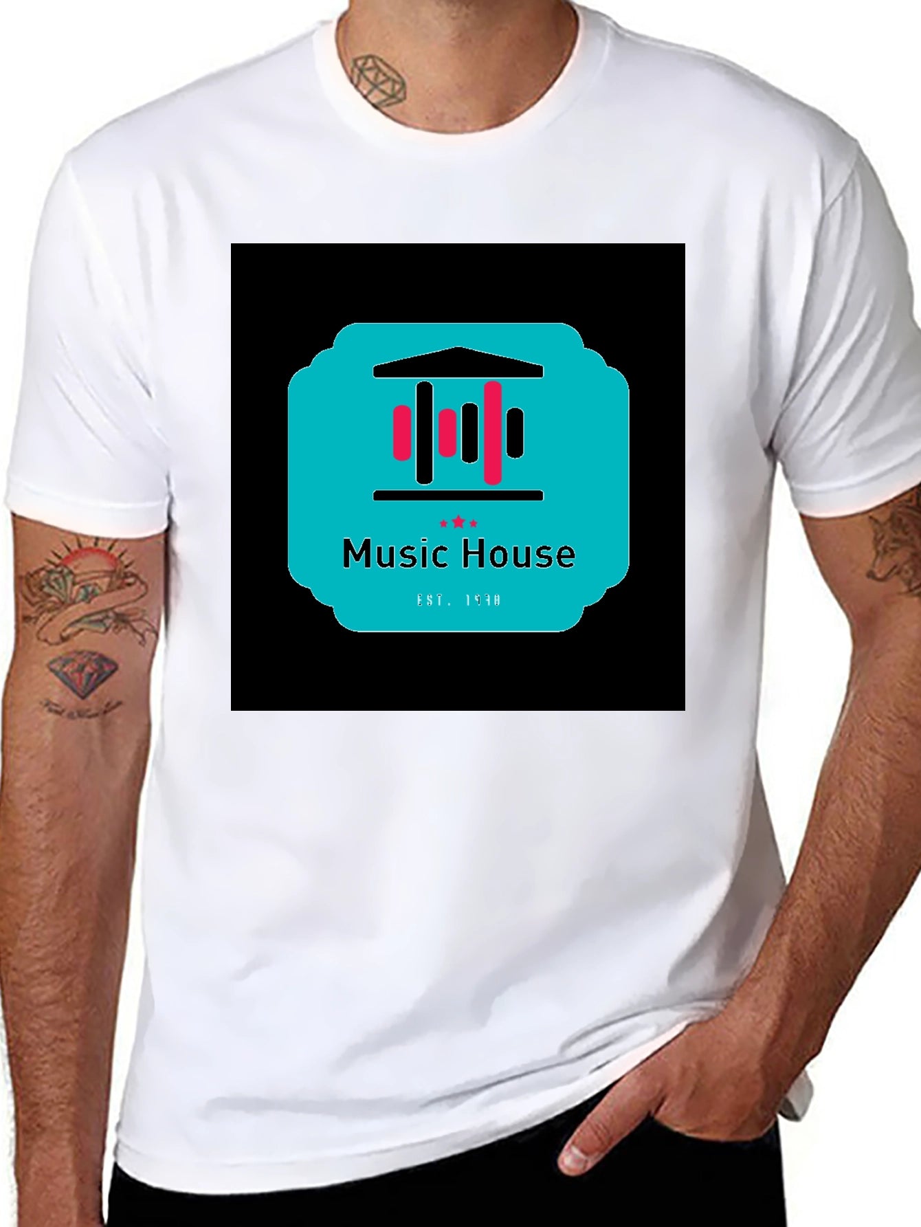 Music House Graphic Tee - Black Unisex T-Shirt