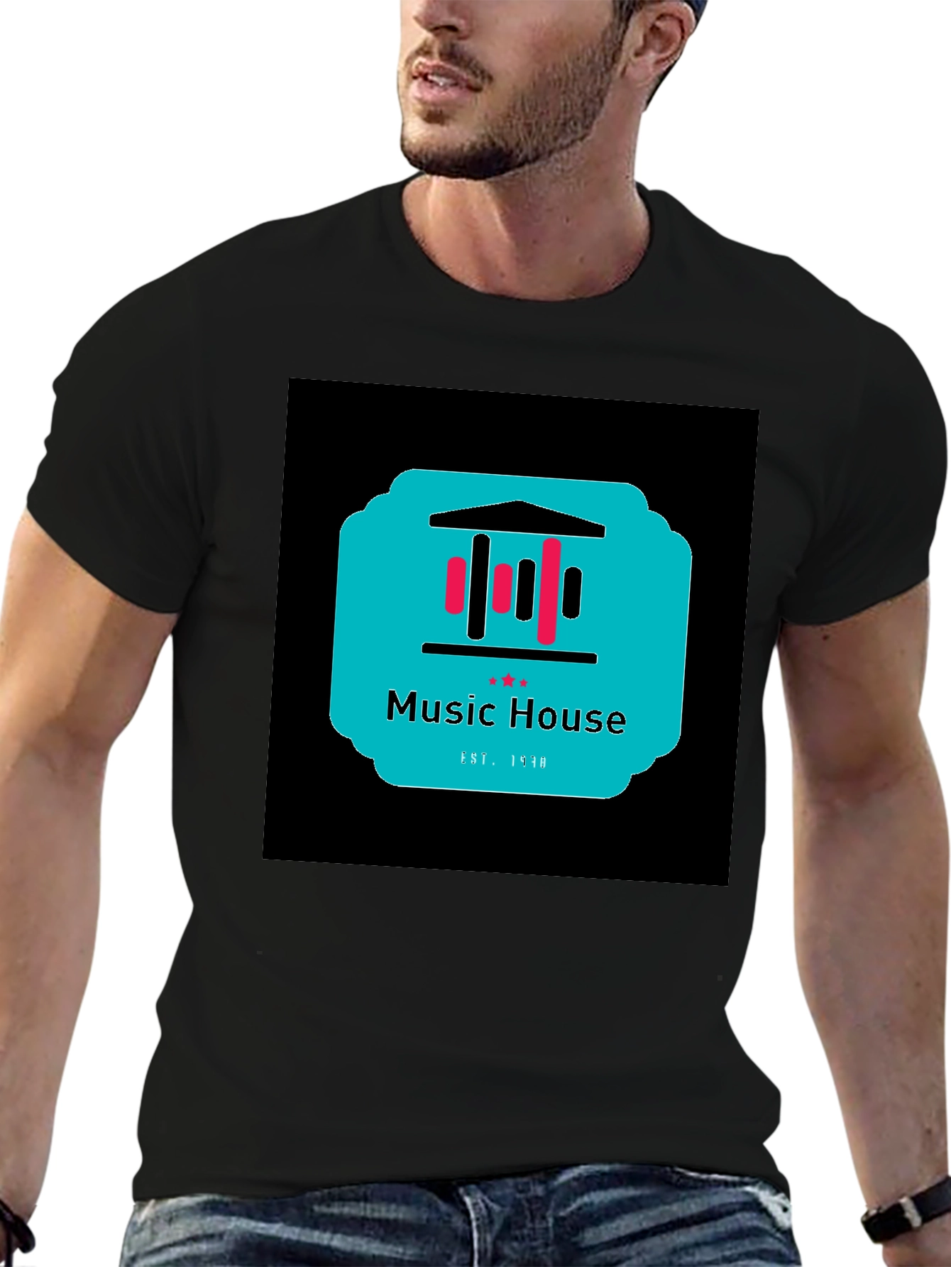 Music House Graphic Tee - Black Unisex T-Shirt